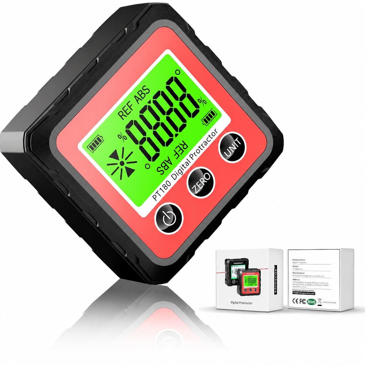 Linder Group Inc Digital angle finder cube with magnetic V groove base auto rotation backlight display for woodworking table saw blade measurement construction #L3AI3ZYM