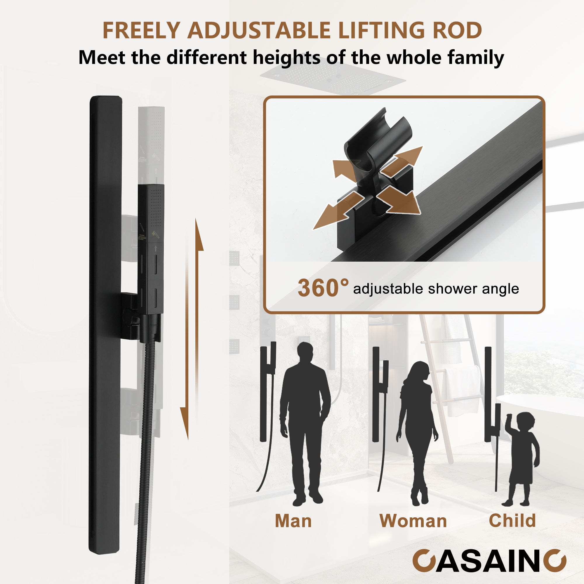 CASAINC KCHS0021-LEDMB Showerhead-Bar-Panels - View #6