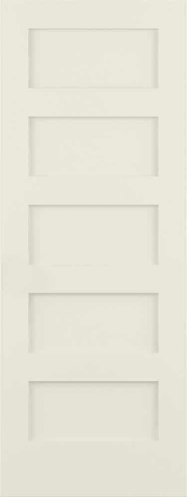 RELIABILT LO1369794 Shaker 30-in x 80-in Moonglow 5-panel equal Smooth Solid core Prefinished Pine Wood Slab Door
