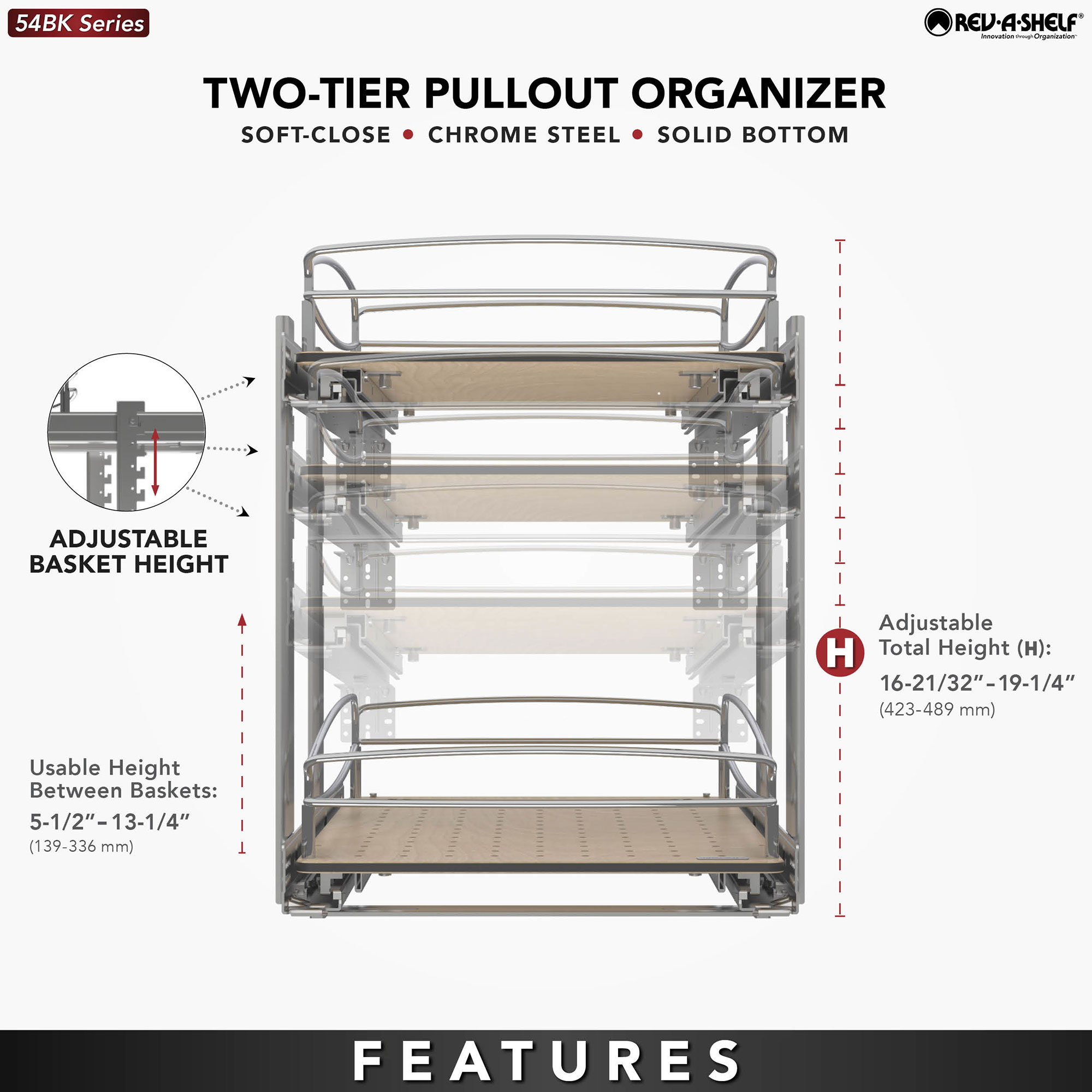 Rev-A-Shelf 54BK-18SC-2-1 Pull-Out-Cabinet-Baskets - View #5