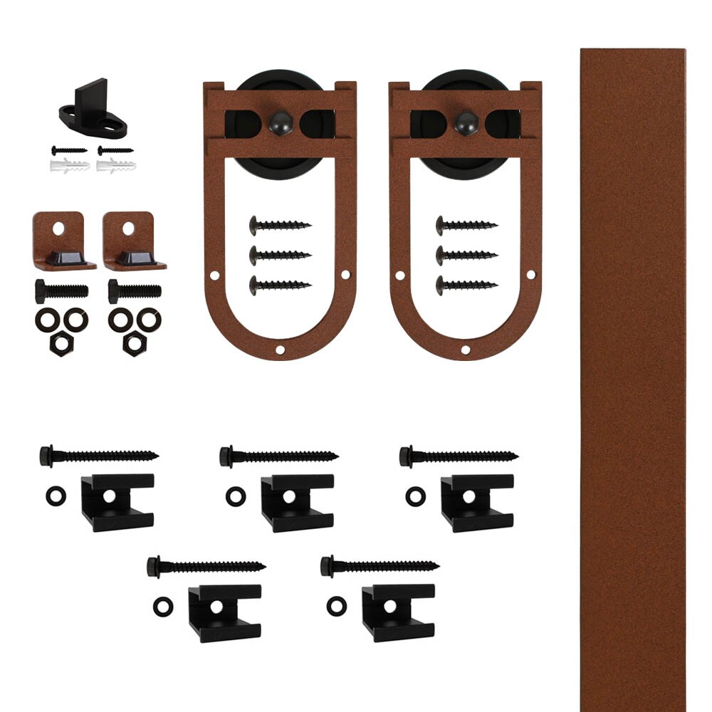 Quiet Glide QGFR1300HS309 72-in Rust New Age Rust Interior Barn Door Kit