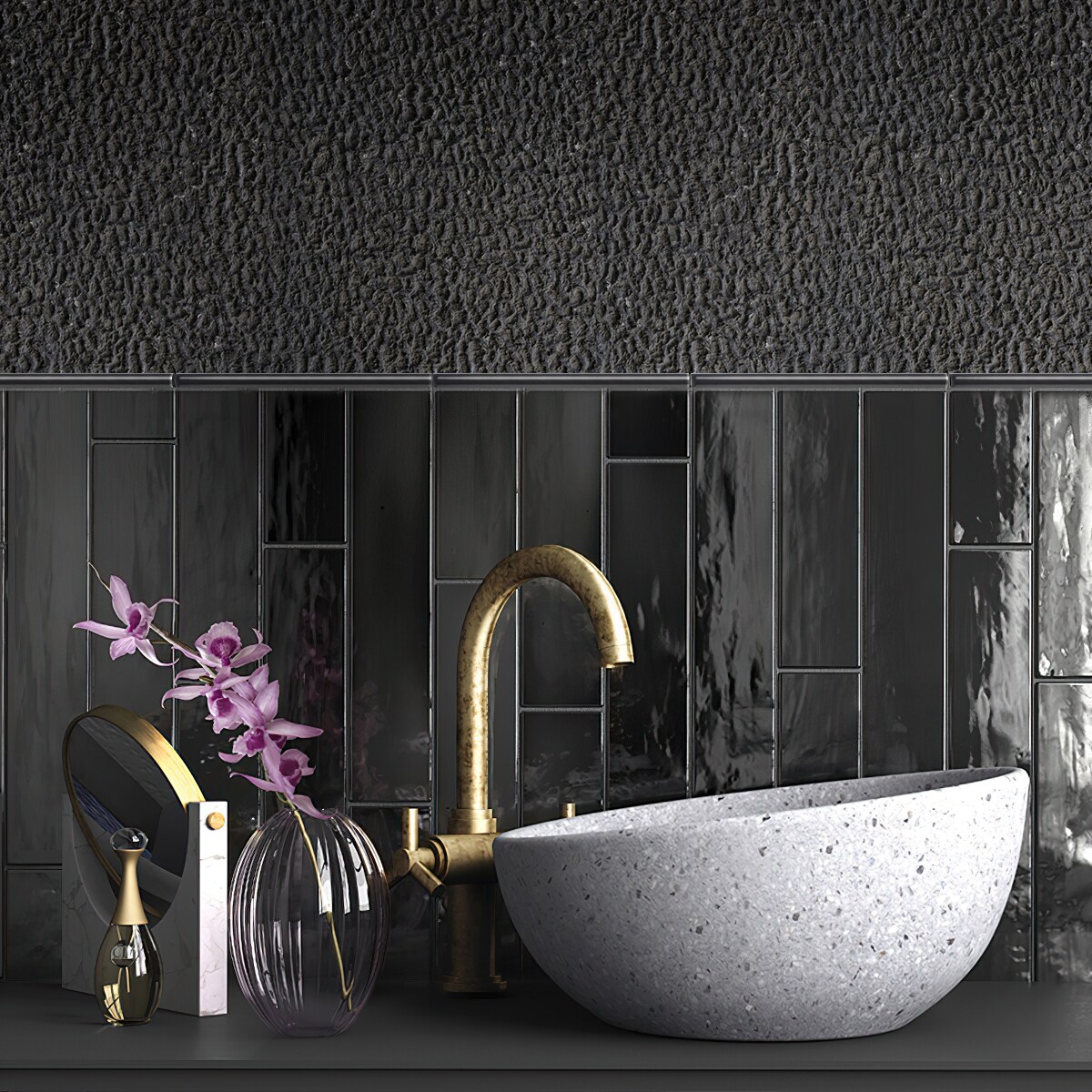 Apollo Tile CRE88BLKPENA Wall-Trim-Accent-Tile - View #3