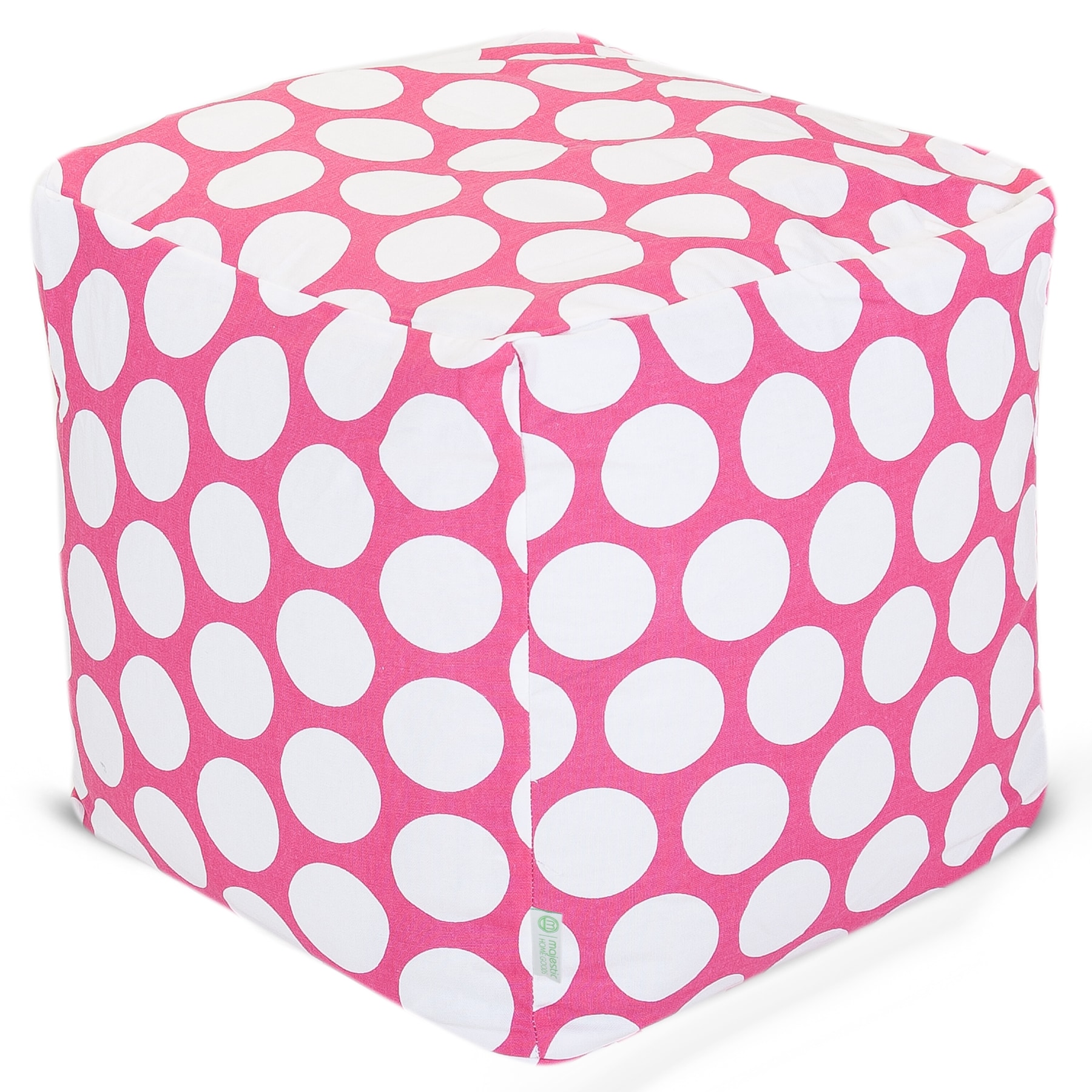 Majestic Home Goods Hot Pink Large Polka Dot Ottoman at Lowes.com