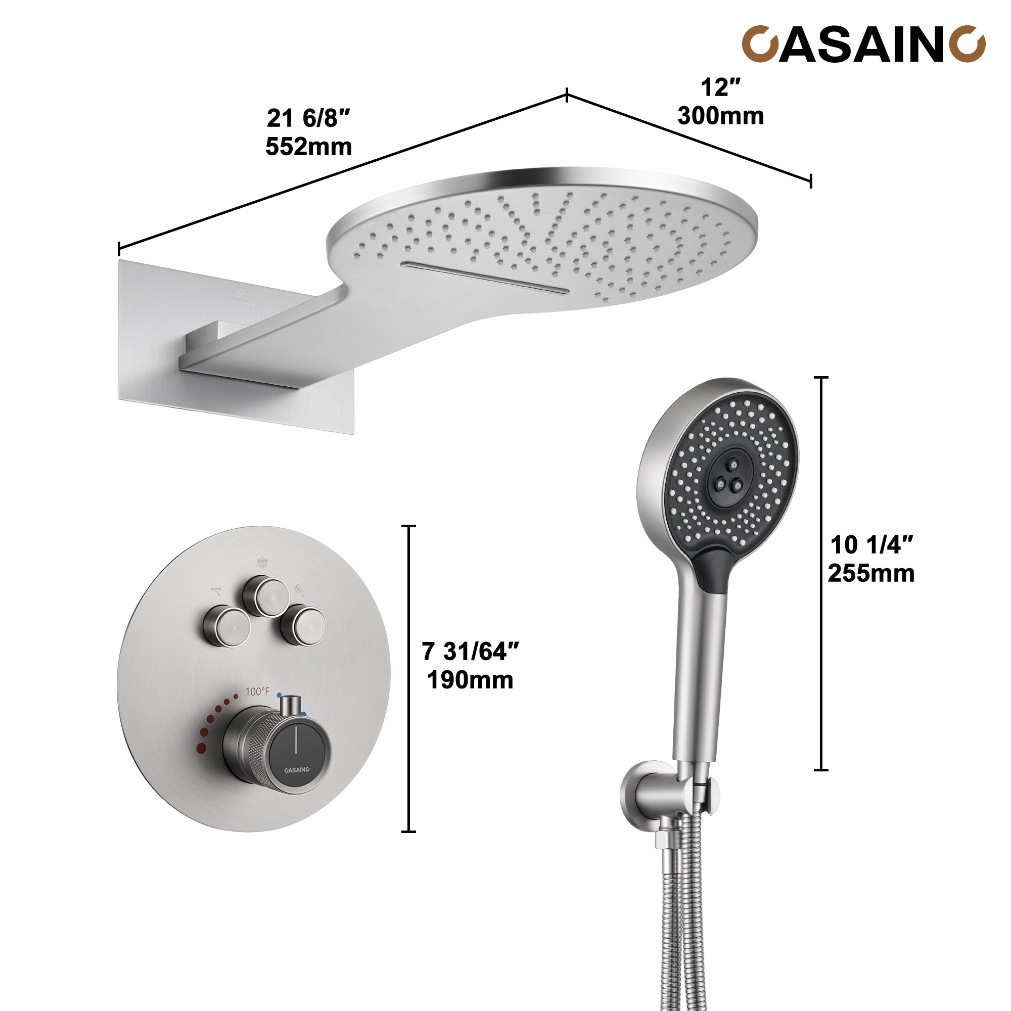CASAINC TC01-VB Showerhead-Bar-Panels - View #10