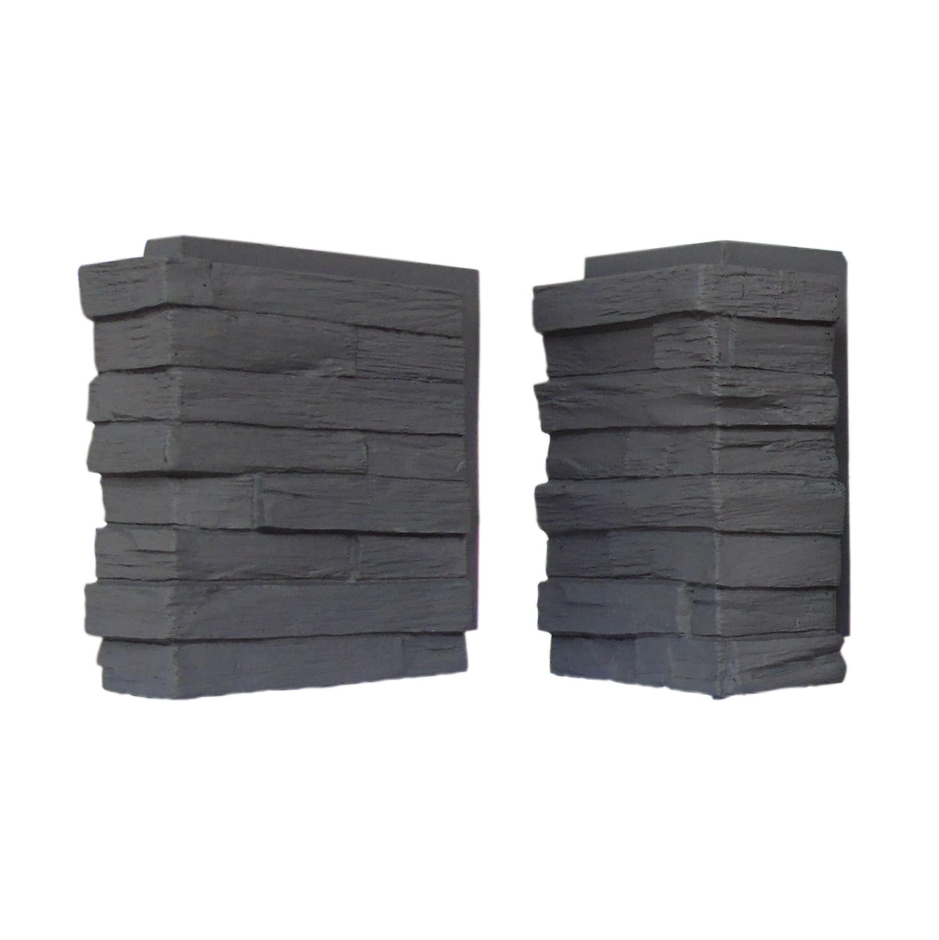 DuraKwik Stone 301CMC Contemporary Slatestone Corners 4 Linear feet Coal Mine Faux stone veneer
