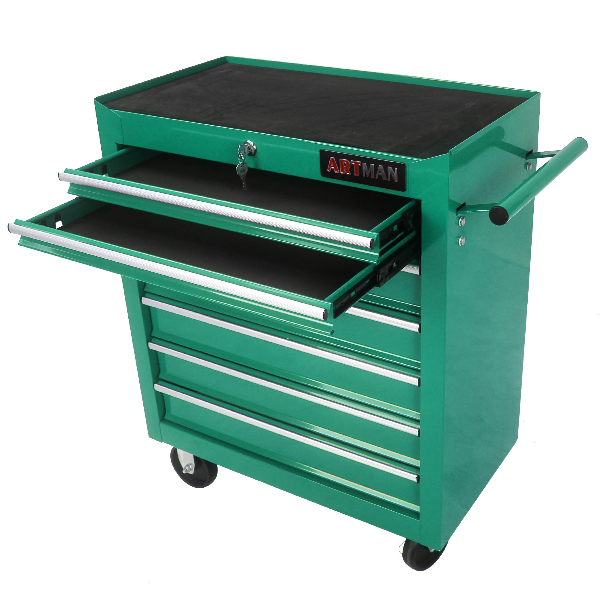 Siavonce Workshop Tool Trolley 24.2-in W x 29.9-in H 7-Drawer Metal Rolling Tool Cabinet (Green) ZX-06458 Sansujyuku sansujyuku.com