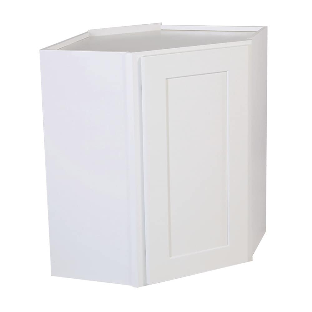 Design House Brookings 24-in W x 30-in H x 12-in D White Maple L-shaped Corner Wall Fully Assembled Plywood Cabinet (Recessed Panel Shaker Style)