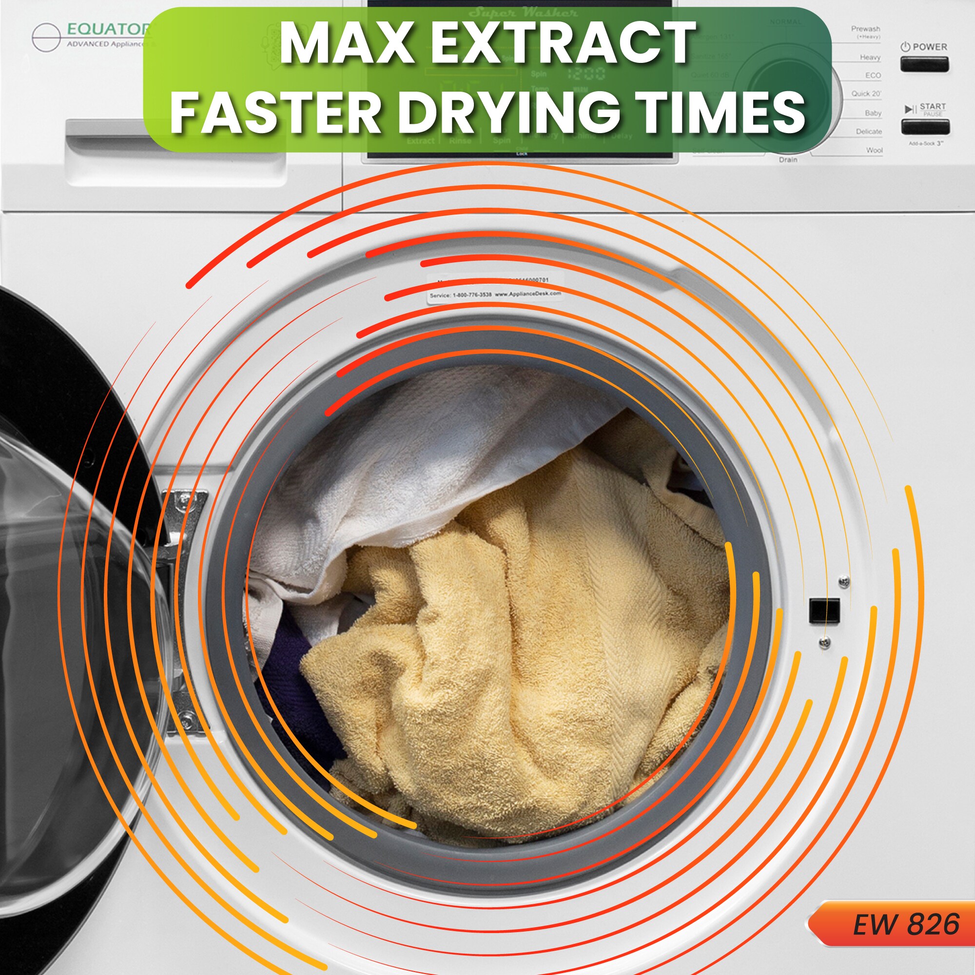 Equator Advanced Appliances EW 826 + ED 850 S Combo-Washer-And-Dryer - View #14