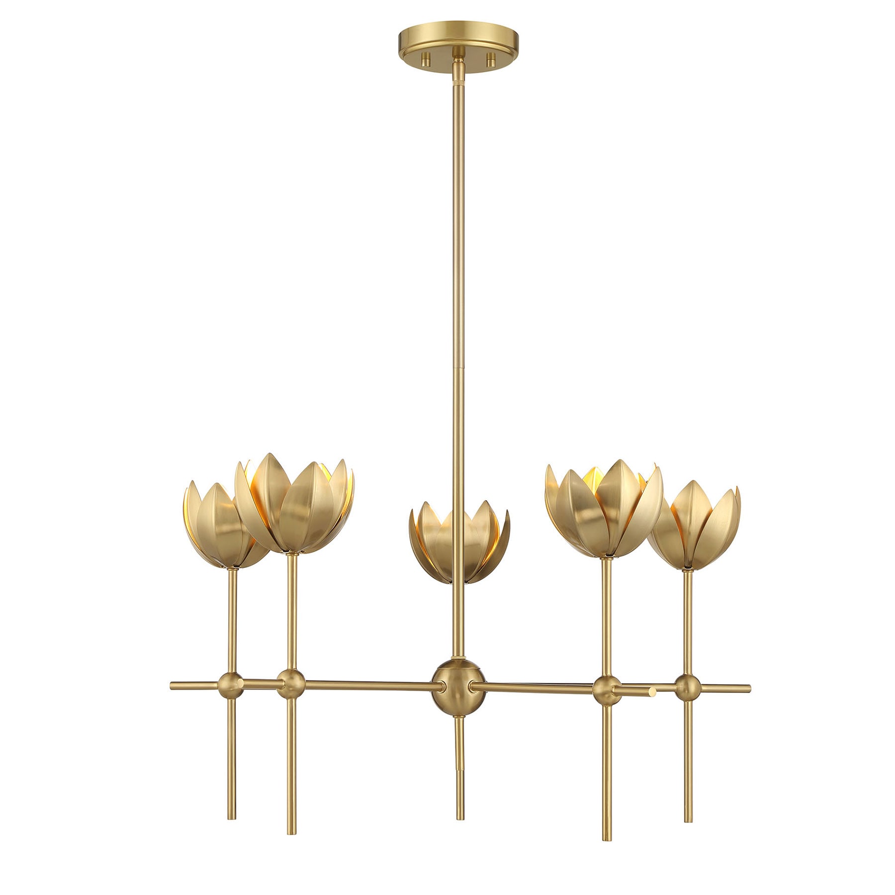 Meridian Lite Trends M100131NB Meridian 5 -Light Antique Brass Modern/contemporary For Use in Bedrooms, Dining Rooms, Foyers, Kitchens, Living Rooms Chandelier
