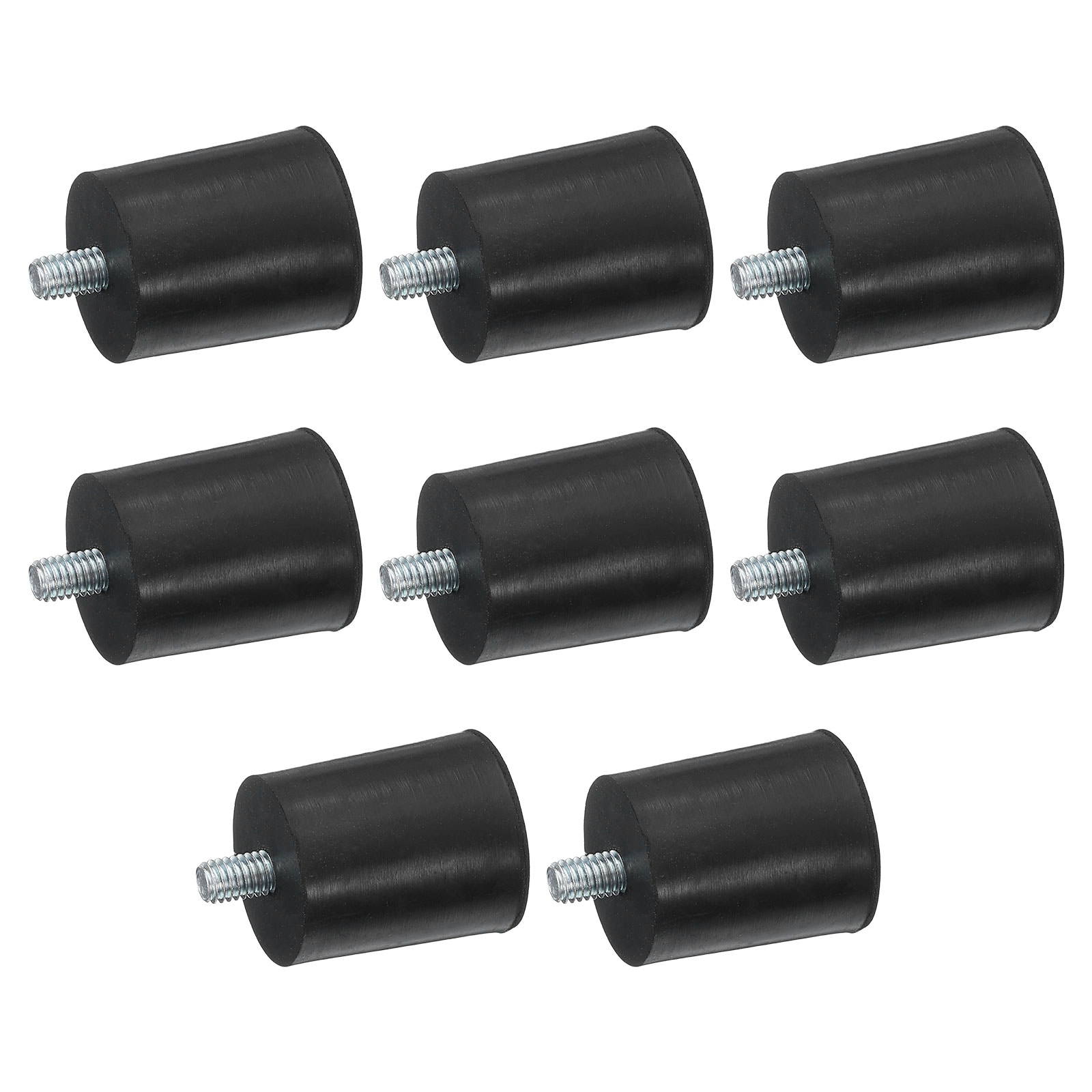 Unique Bargains 8pcs Thread Adjustable Levelling Feet 1.02inch x 1.26inch Rubber Furniture Feet with M6 x 10mm Studs for Table Chair Feet Floor Protector Black