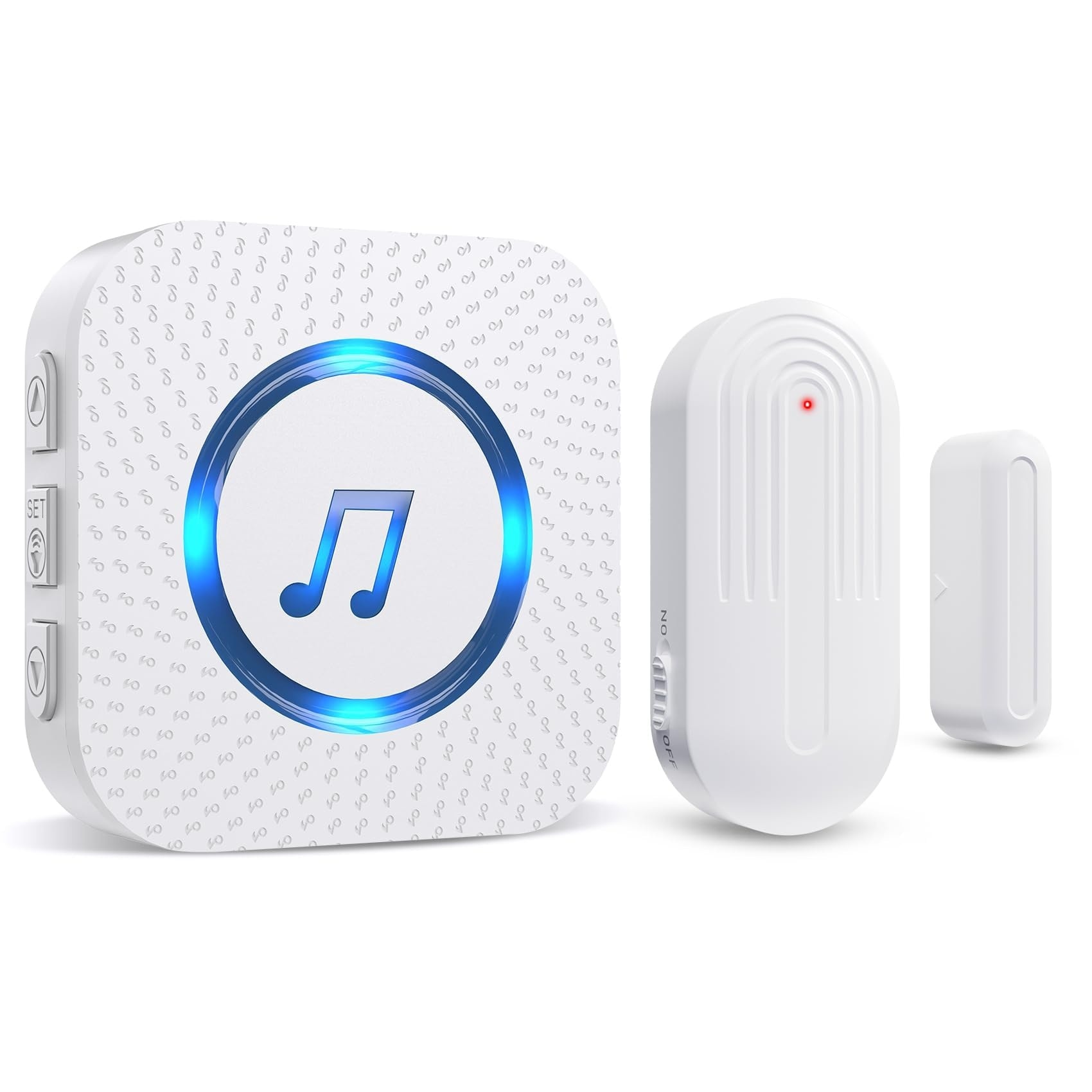 Misopily  Wireless Door Chime Entry Alert for Home Store Business 26 Chimes 5 Volume Levels Mute Mode LED Indicator 500ft Range 1 Set