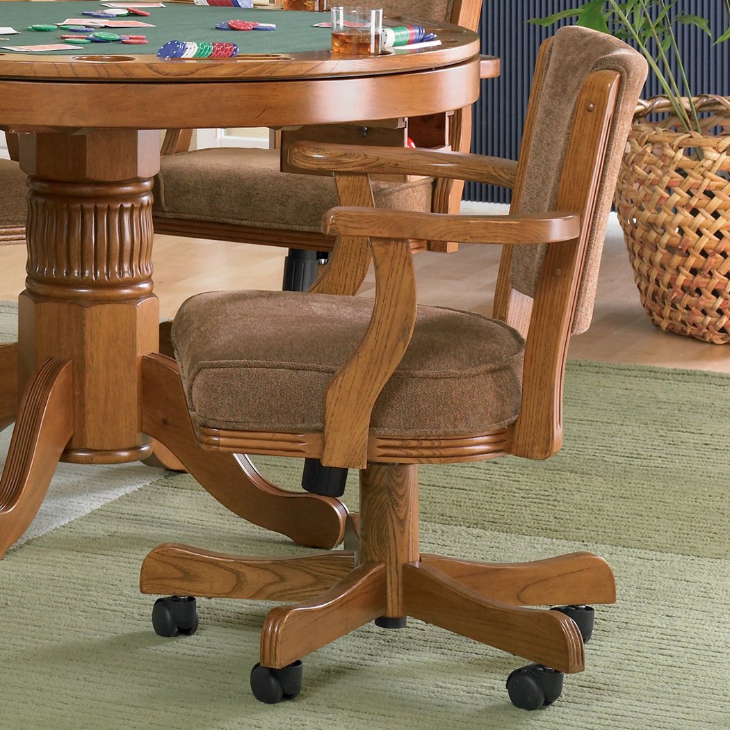 coaster company brown oak game chair