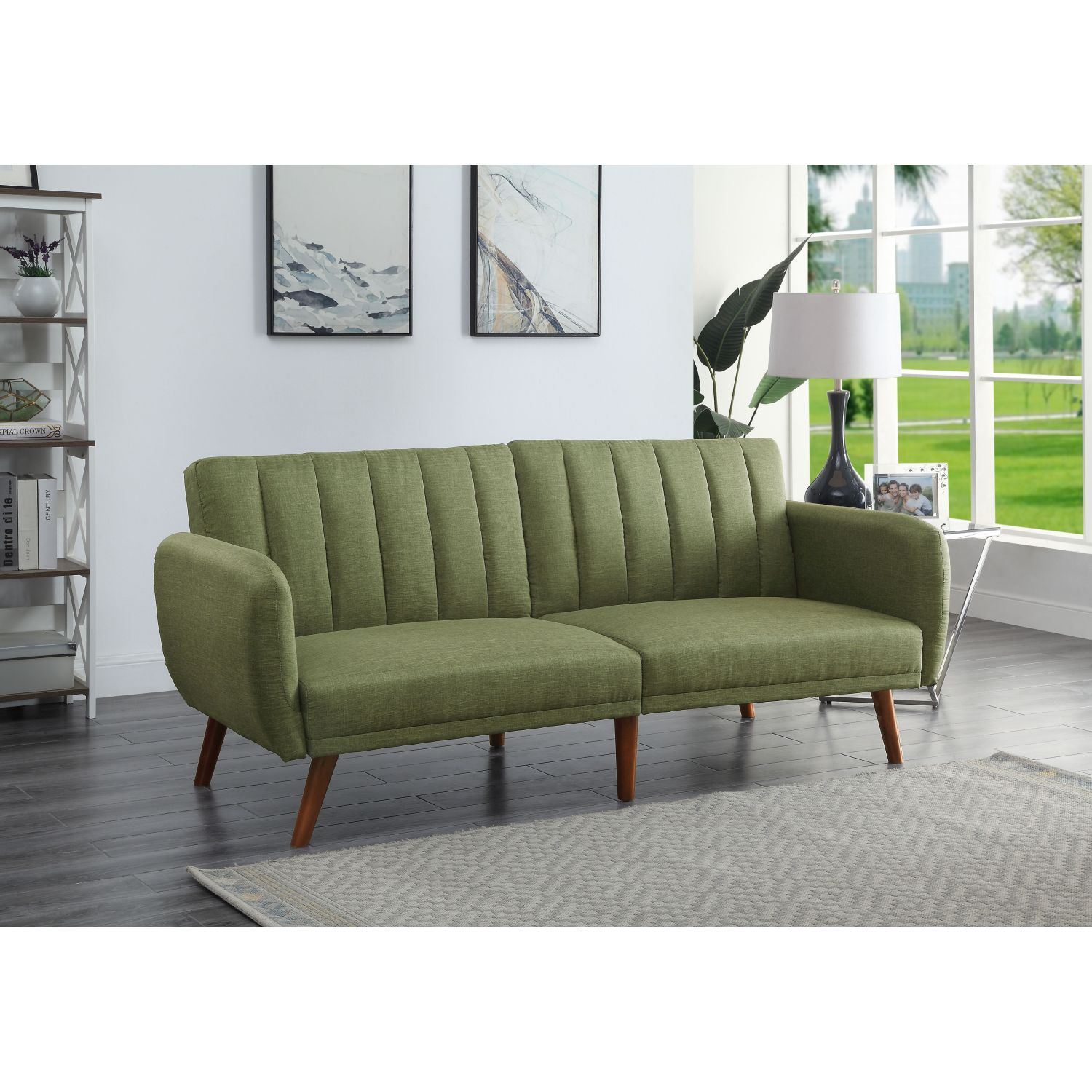 JASMODER 57194 31-in Modern Walnut Linen Sofa