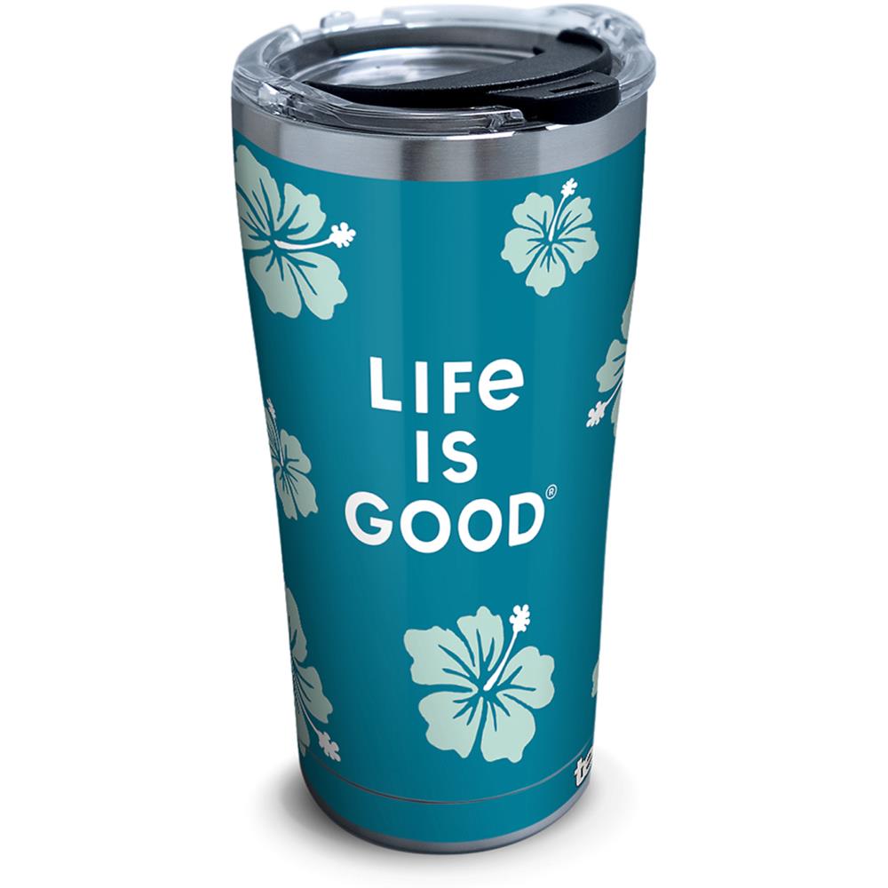 Tervis Life is Good Green Hibiscus 20-fl oz Stainless Steel Tumbler at