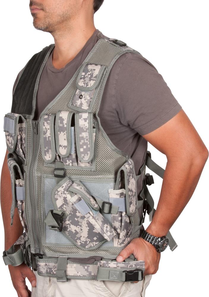 Modern Warrior Adjustable Tactical Military and Hunting Vest (Digital  Camo), One Size Fits Most