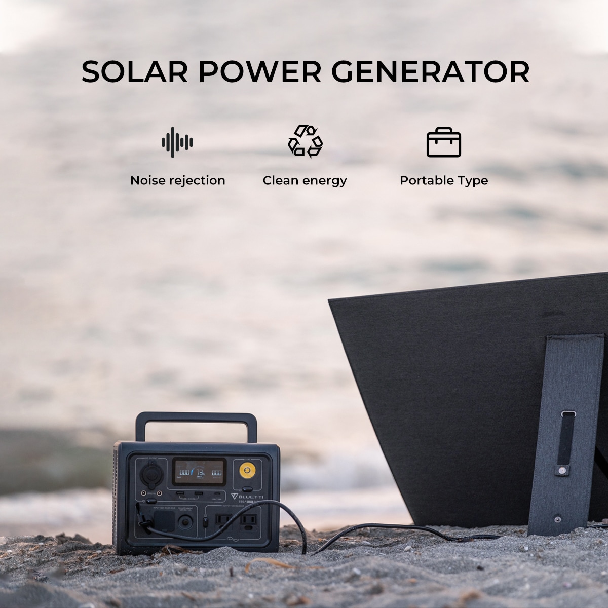 BLUETTI EB3A Portable Power Station 600W Generator 120W Solar Panel Campinp  RV