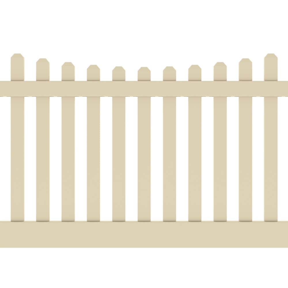 Freedom 73011948 Lennox 4-ft H x 8-ft W Sand Vinyl Picket Fence panel (Unassembled)