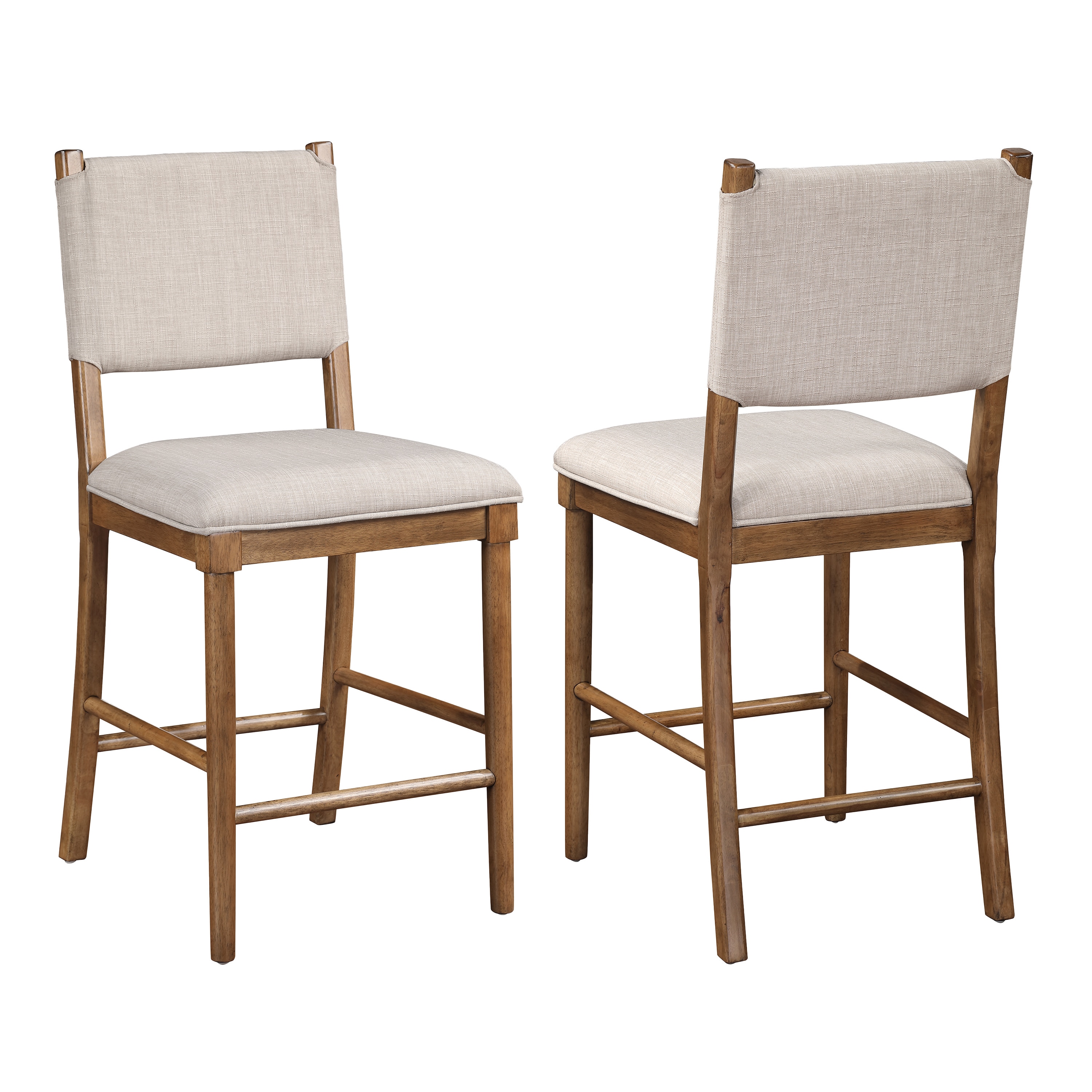Steve Silver OLS500CC  Oslo Transitional Upholstered Counter Height Chair (Set of 2) Toffee and Linen