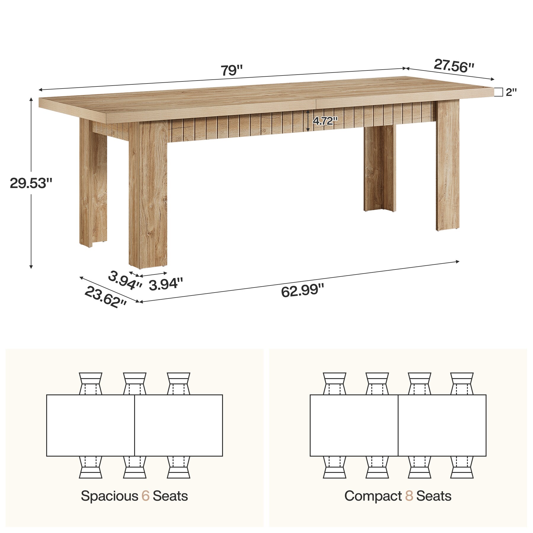 Tribesigns LWOYJL-1072YY Dining-Tables - View #5