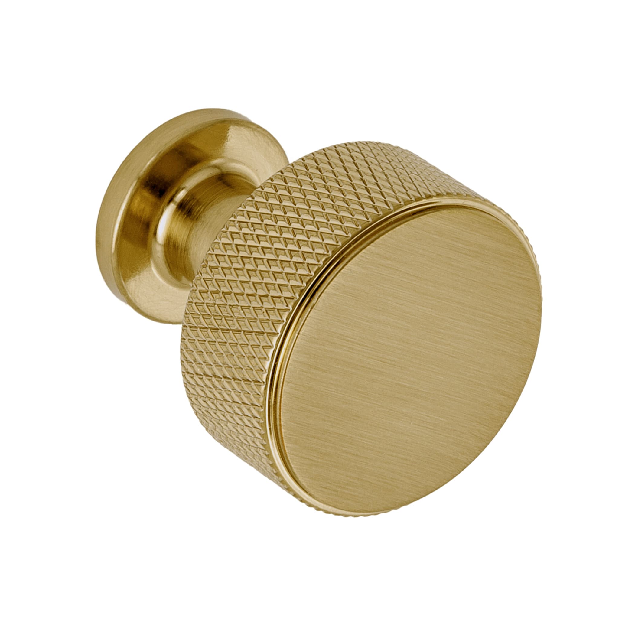 Sumner Street Home Hardware Kent knurled 1-1/8-in Satin Brass Round  Transitional Cabinet Knob in the Cabinet Knobs department at