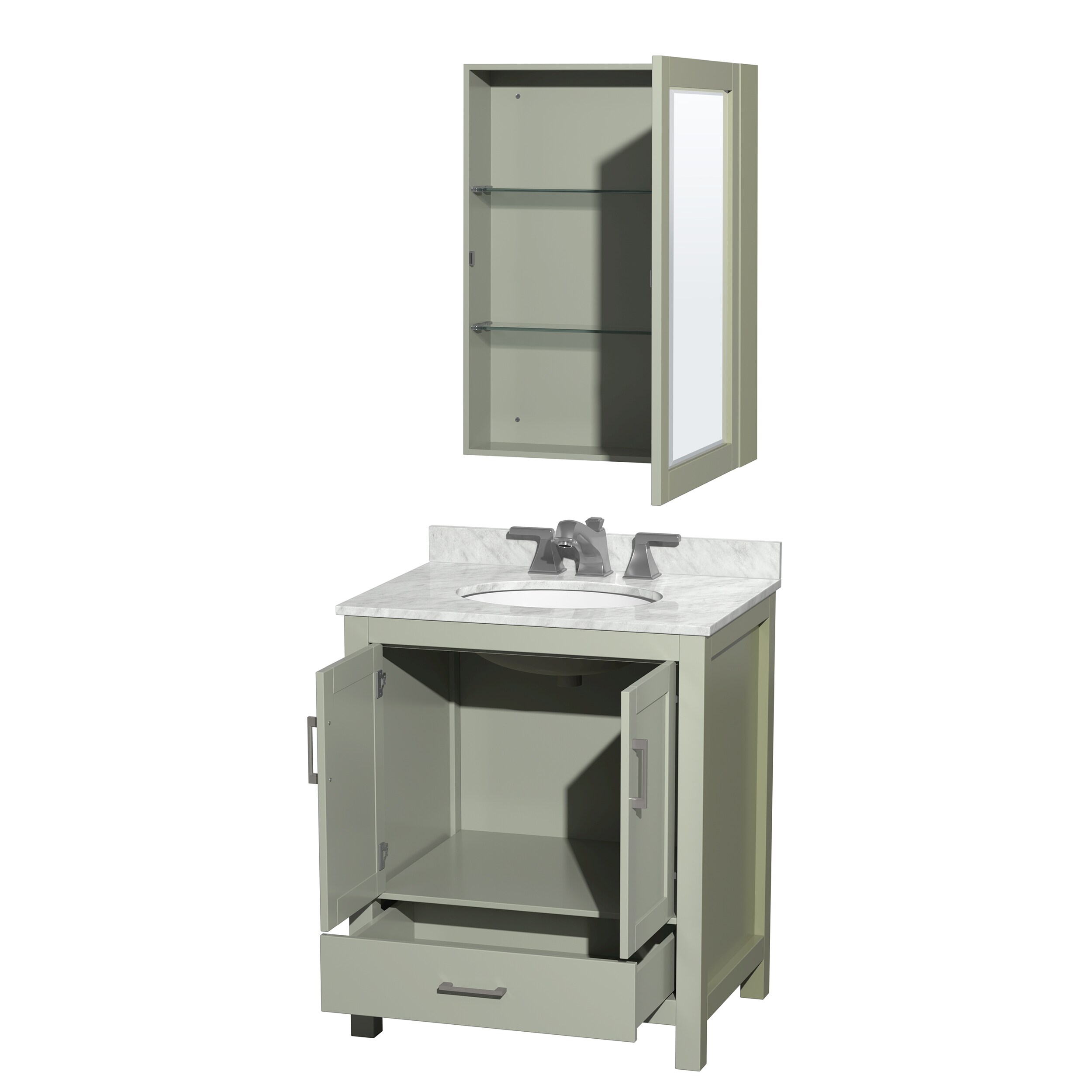 Wyndham Collection WCS141430SLGCMUNOMED Bath-Vanity-Combo - View #2