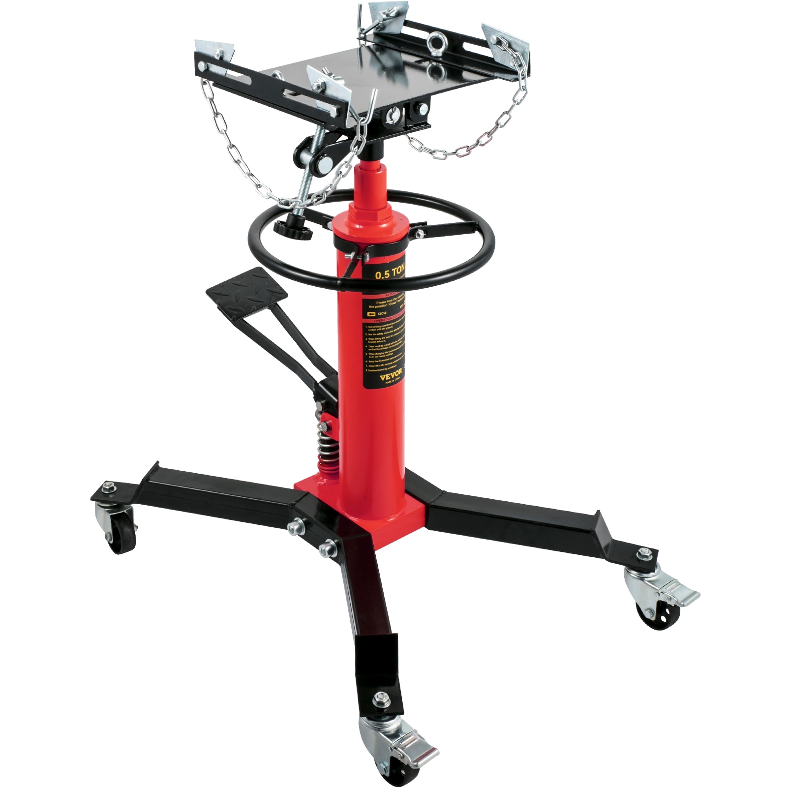 VEVOR MSDGYYCDQJ05T8KJXV0 Red 0.5-Ton Alloy steel Hydraulic Transmission jack