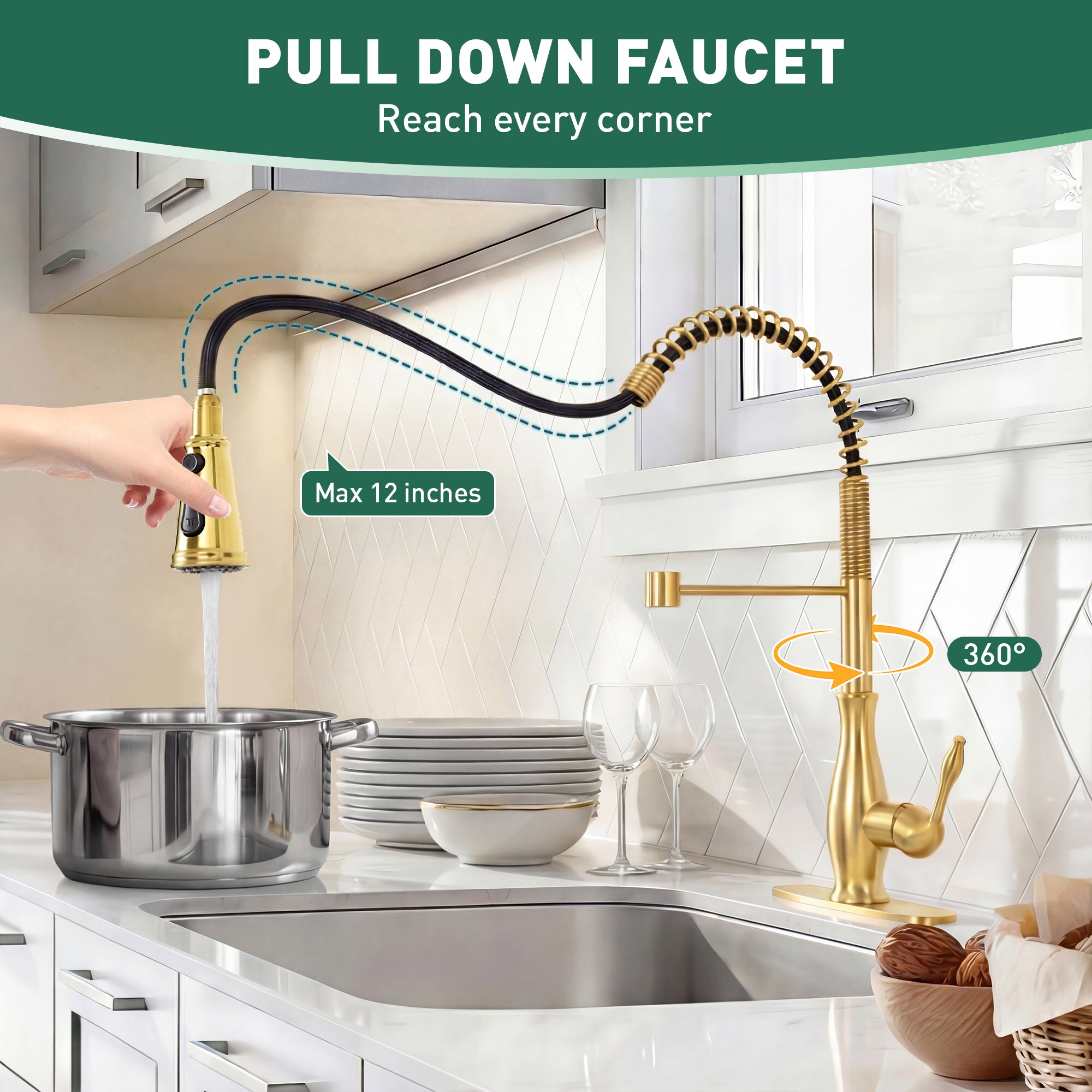 Nauxus NX-SS77322-BG Kitchen-Faucets - View #3