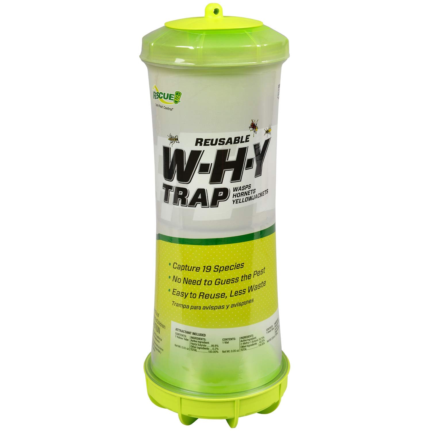 RESCUE! DIB-A-758789QTY-1 RESCUE WHY Trap for Wasps Hornets and Yellowjackets Hanging Outdoor Trap