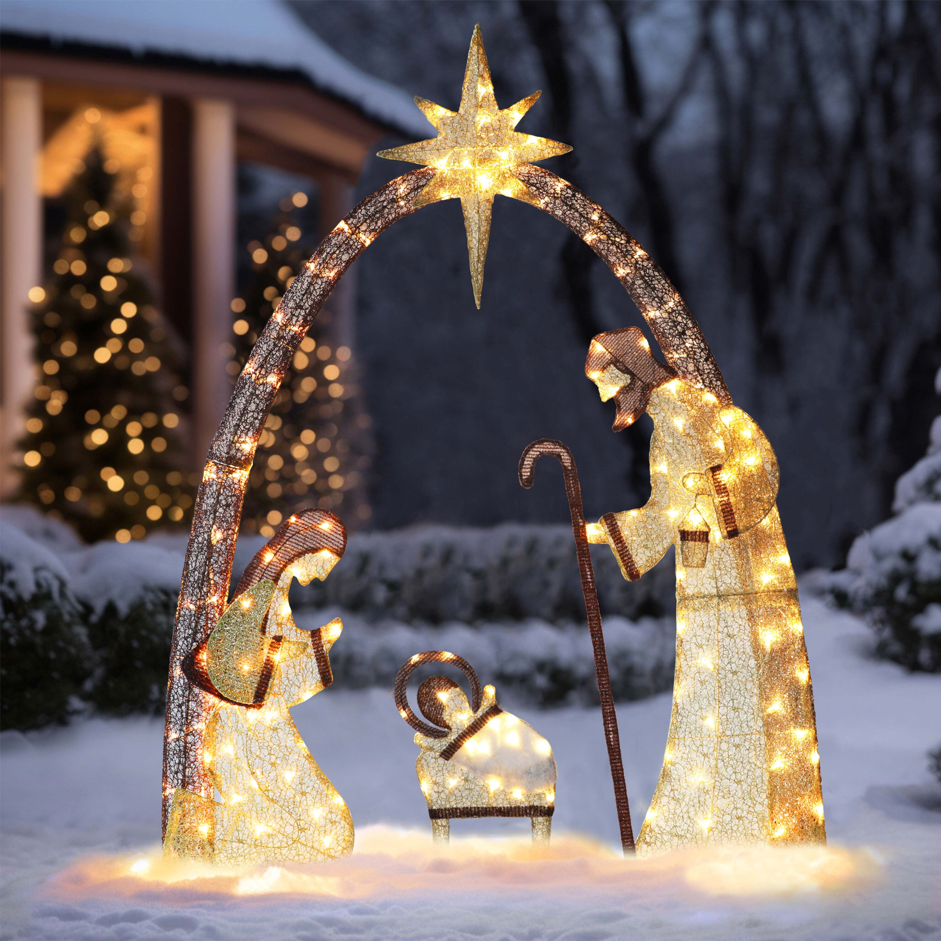 outdoor lighted nativity sets