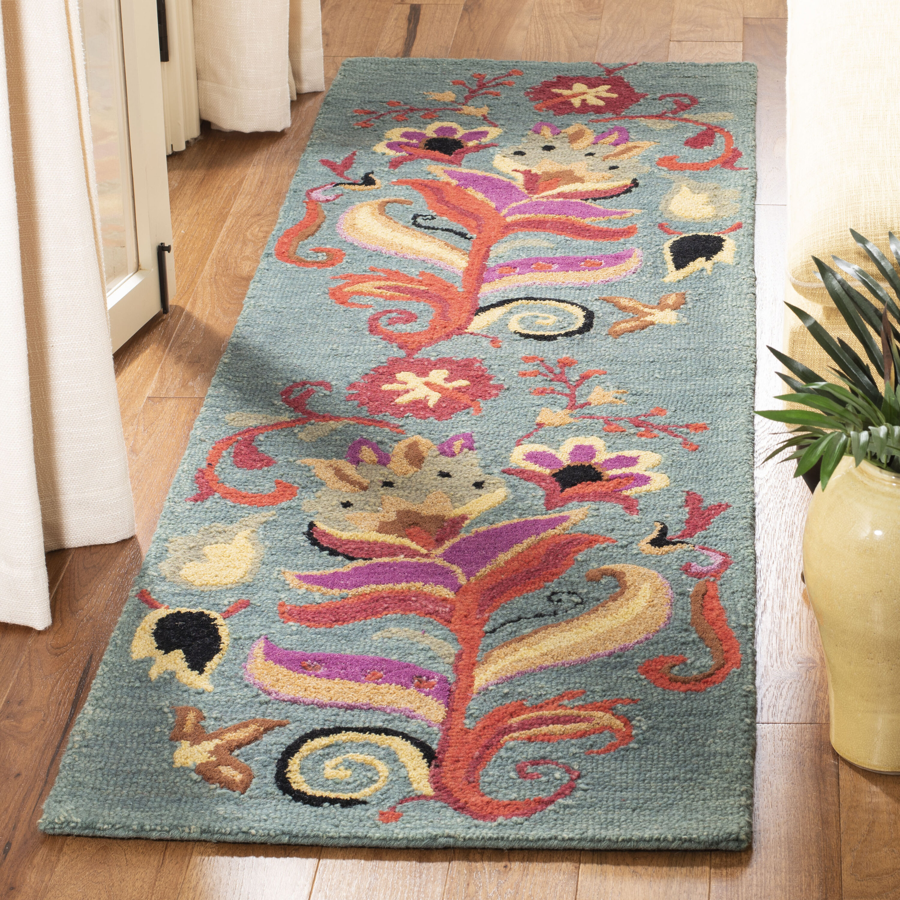  Blm679 Blue/Multi Bohemian 2ft-6in x 10ft Runner Rug