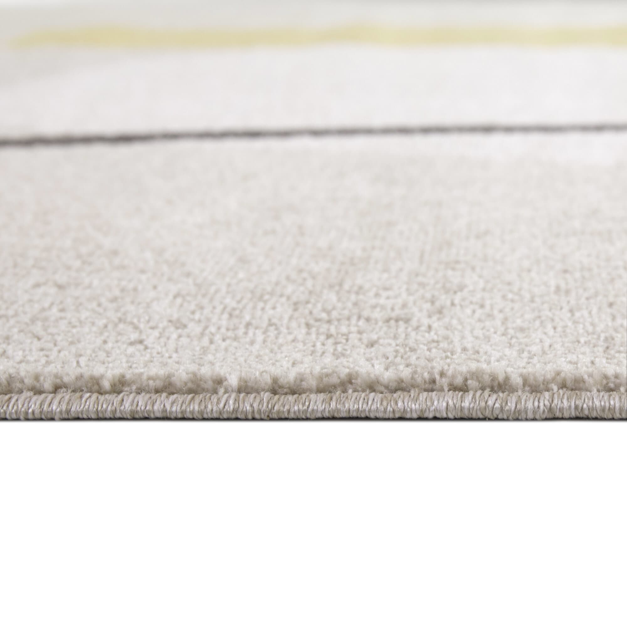 Yellow and Beige Abstract Rectangular Area Rug 5'3" x 7'
