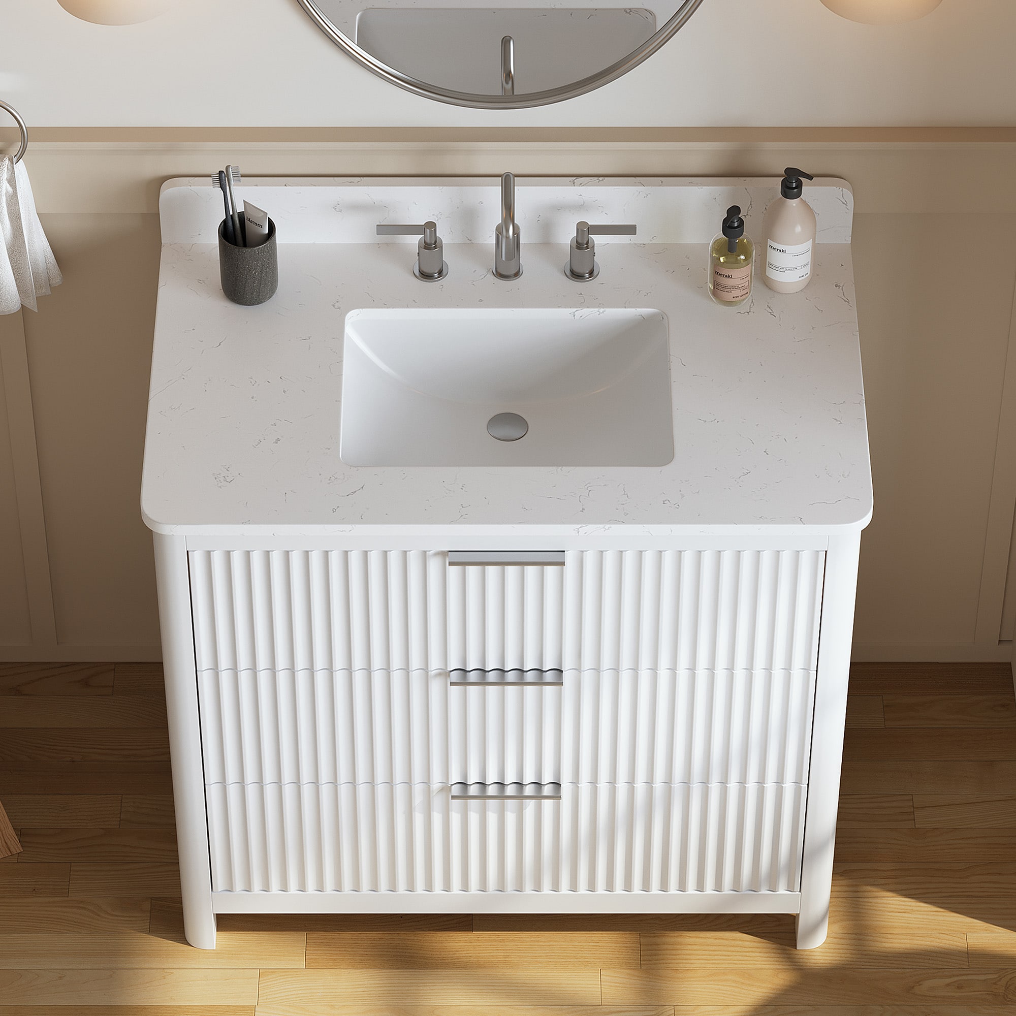 DELUXE LIVING V24001-36WT Bath-Vanity-Combo - View #5