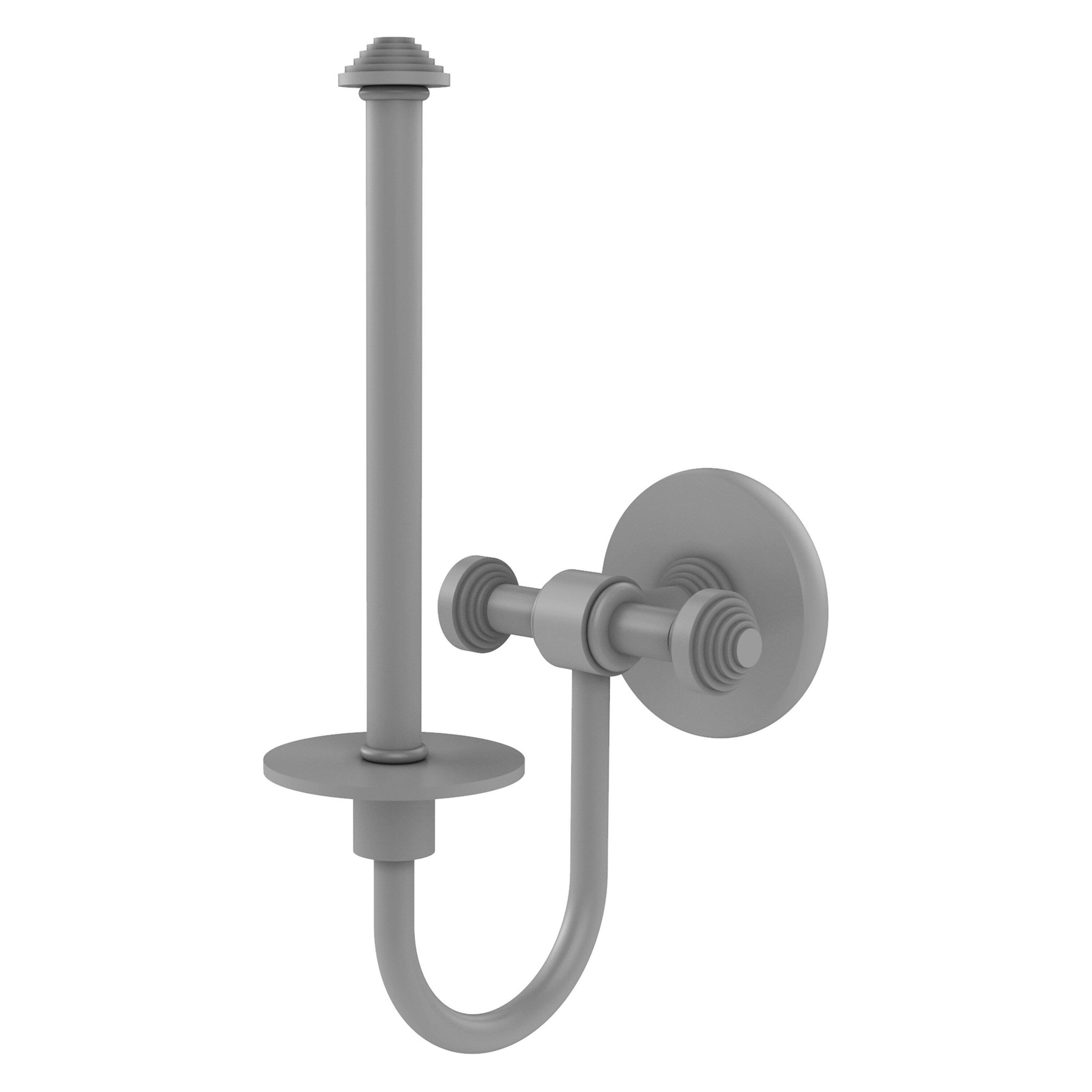 Allied Brass SB-24U-GYM Southbeach Matte Gray Wall mount Single post Toilet Paper Holder 1 -Rolls with Storage