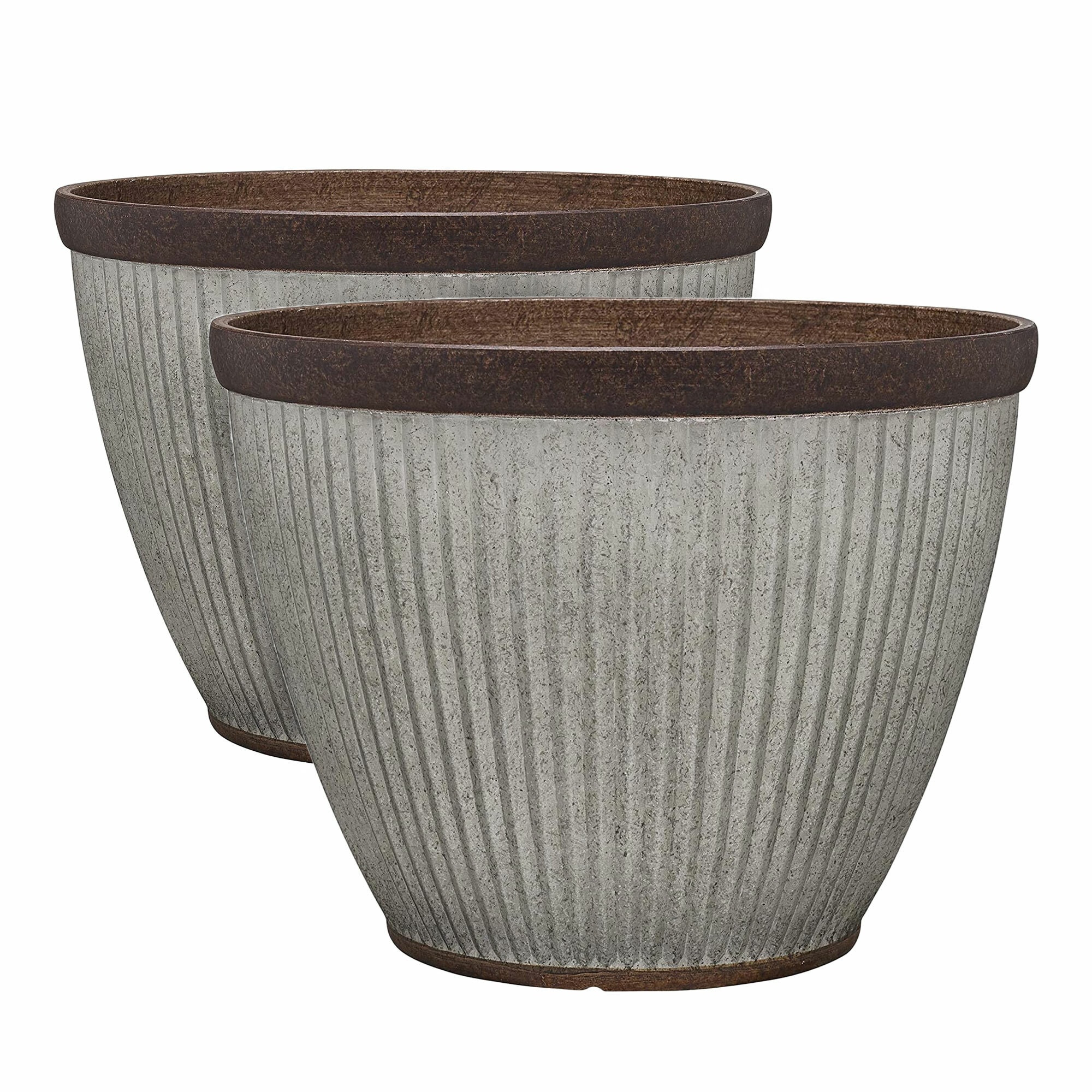 Southern Patio 293044 2 -Pack Urn 20.5-in W Large Multiple colors/finishes Resin Indoor/Outdoor Planter with Drainage Holes