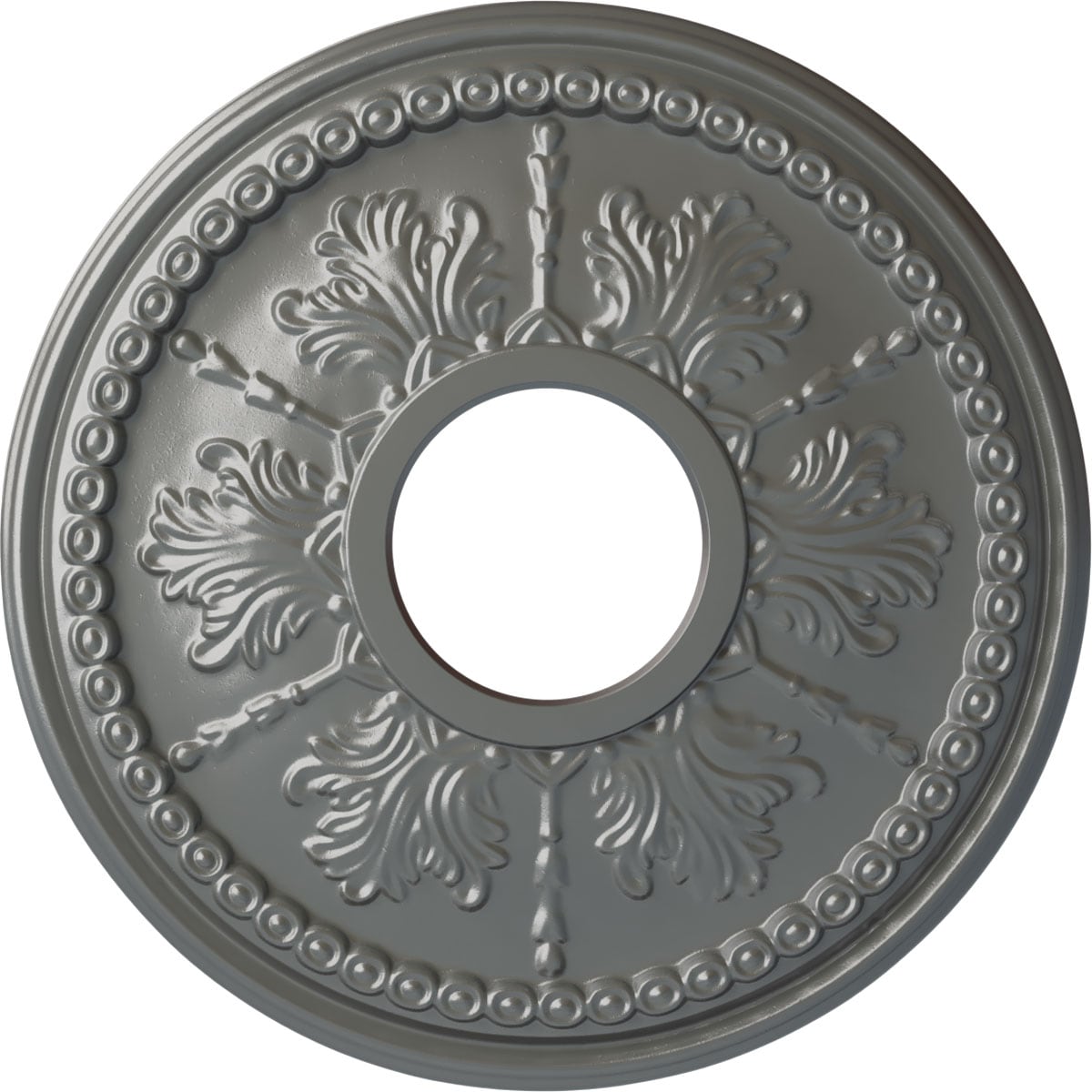 Ekena Millwork CM13TISLS Tirana 13.875-in W x 13.875-in L Painted Silver Polyurethane Whole Ceiling Medallion