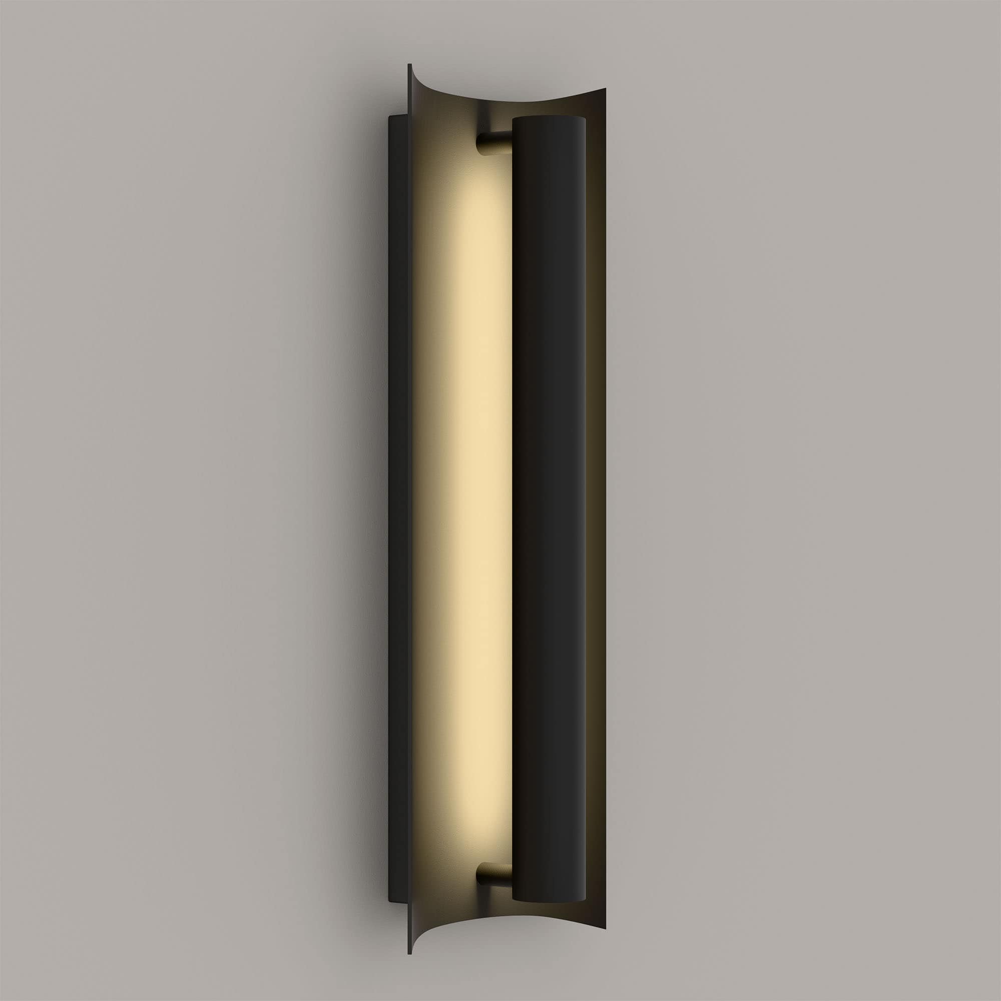 LamQee 06FTL0289ABK Wall Sconces Outdoor 20-in H Matte Black Hardwired Integrated LED Outdoor Wall Light