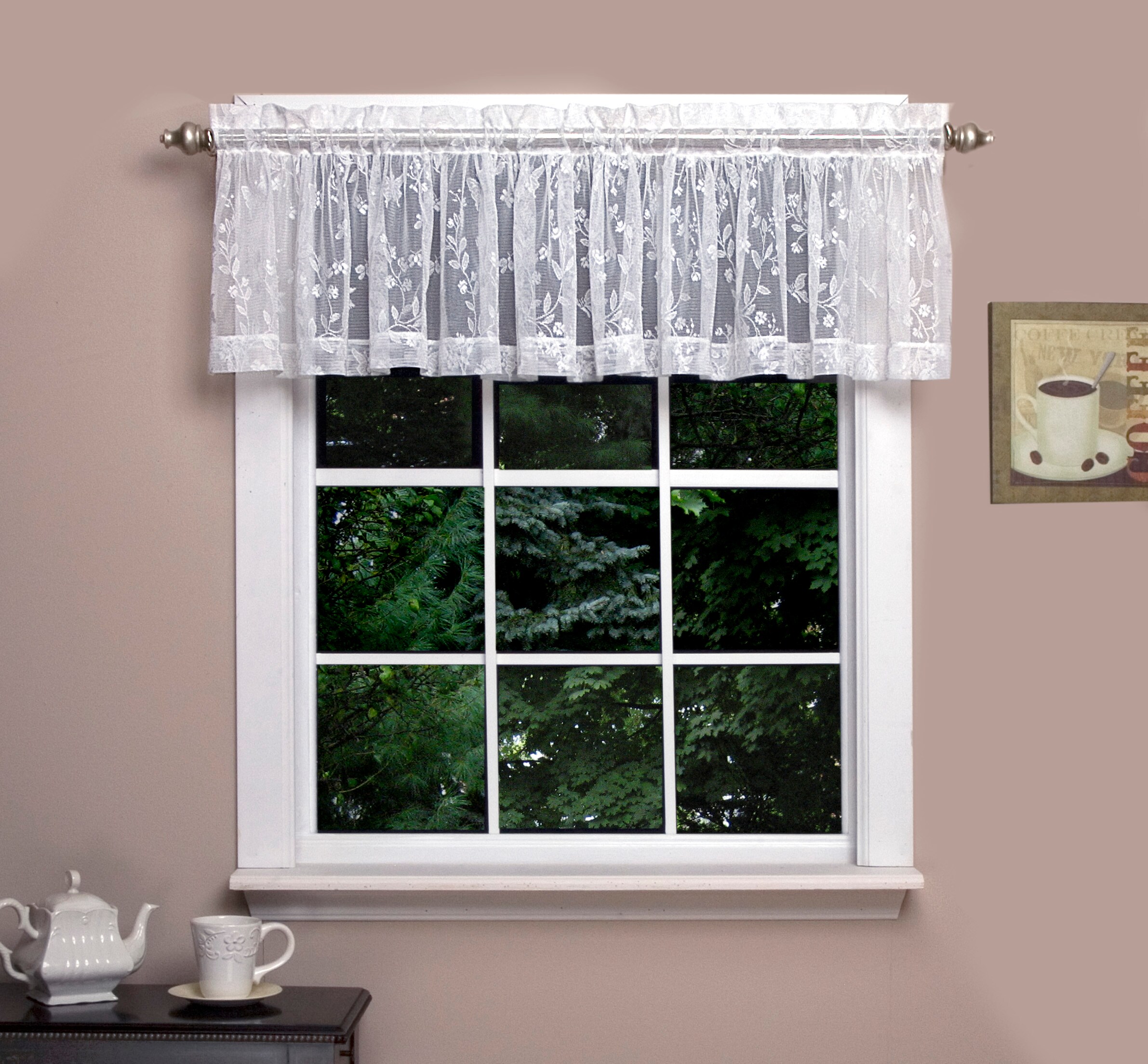 Ricardo Trading 02780-76-014-01 14-Inches White Semi-sheer Rod pocket Single curtain panel