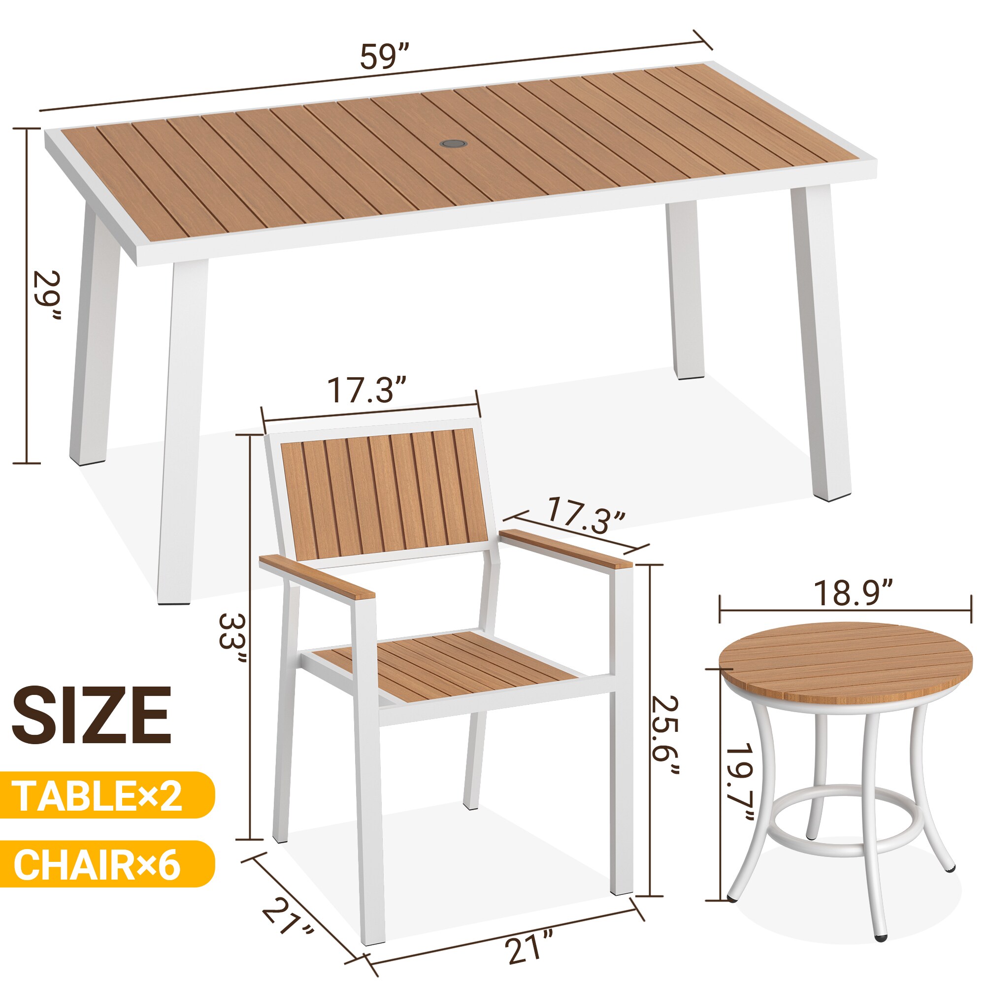 PamaPic TB-CZ-8JT-C-WL1 Patio-Dining-Sets - View #7