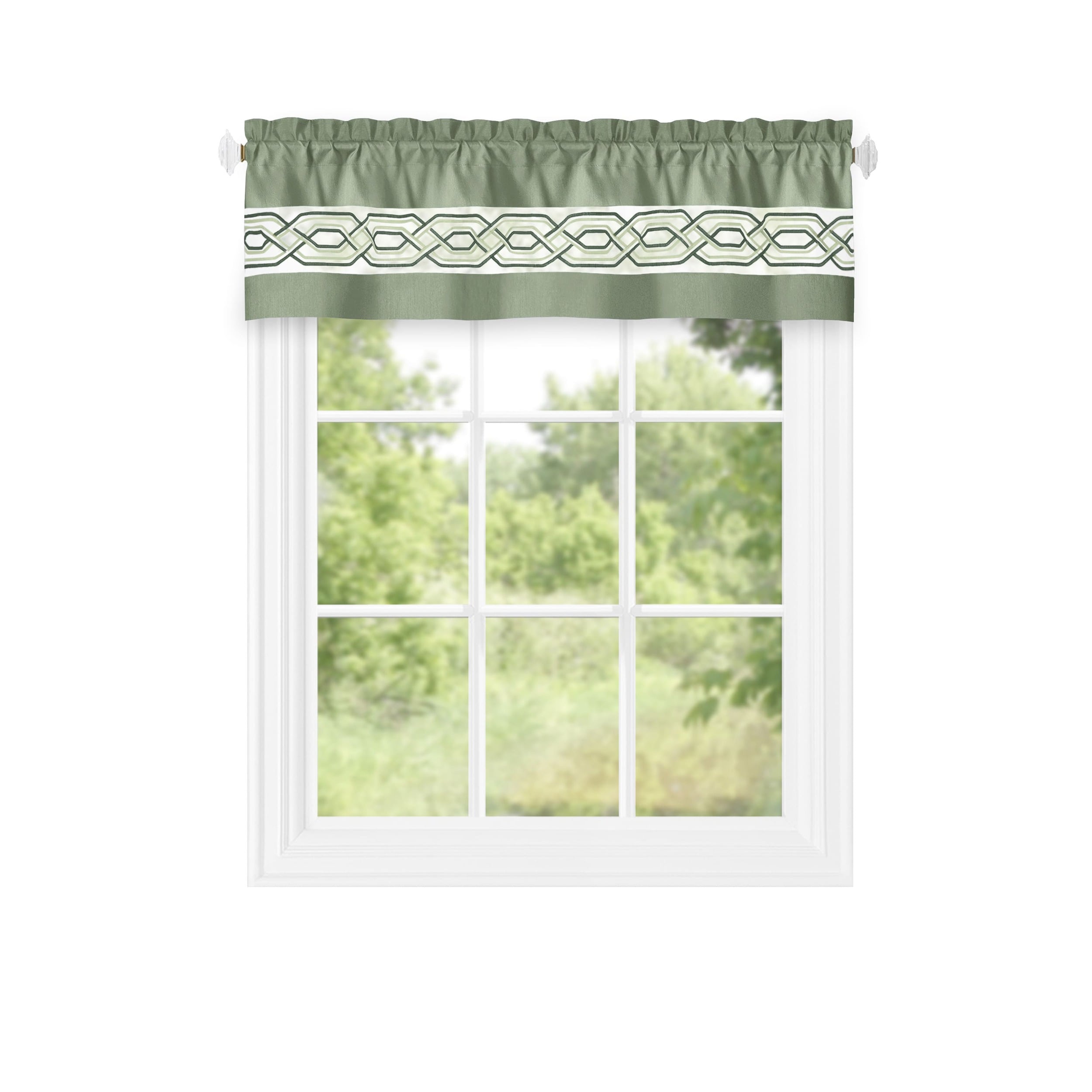 Achim PAVL13GR12 Paige 13-Inches Green Polyester Rod pocket Valance