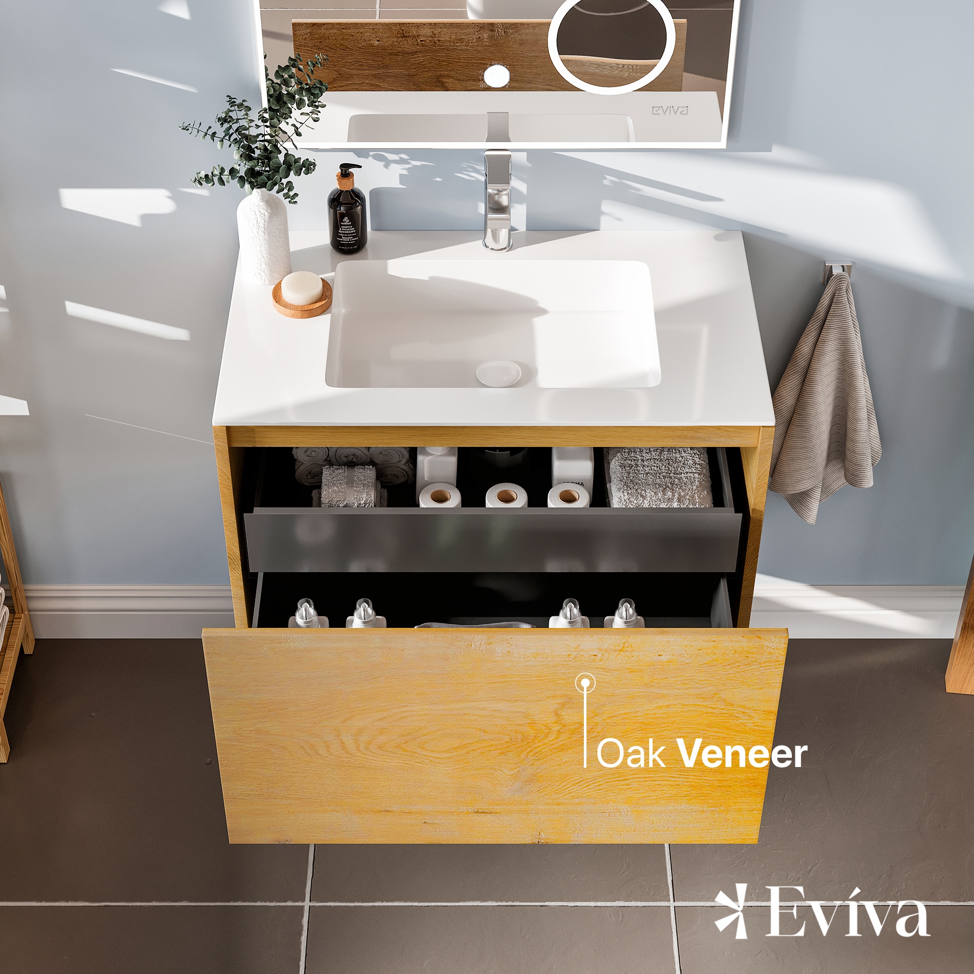Eviva EVVN692-24OAK Bath-Vanity-Combo - View #3