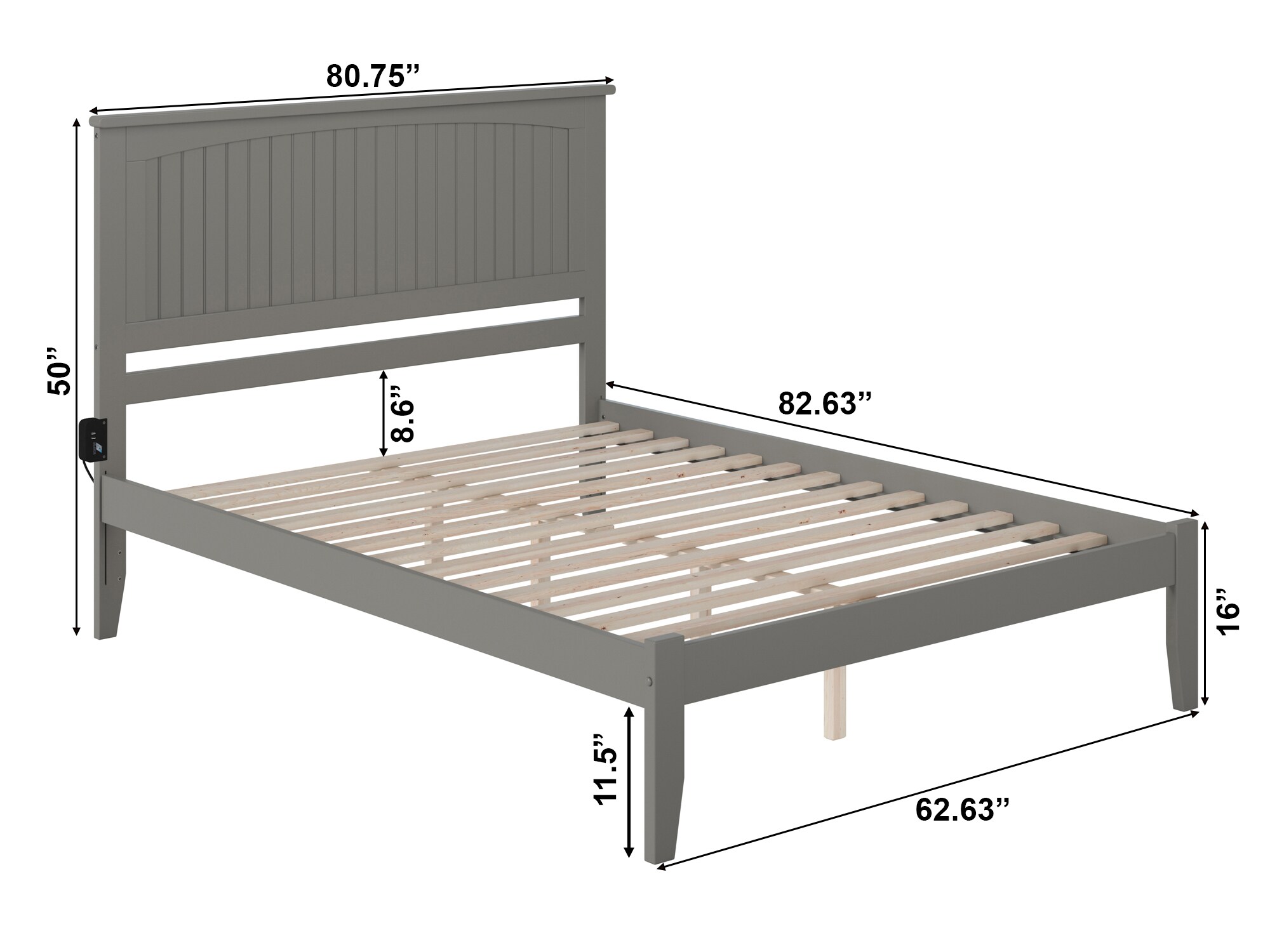 AFI Furnishings Nantucket Grey King Wood Platform Bed in the Beds ...