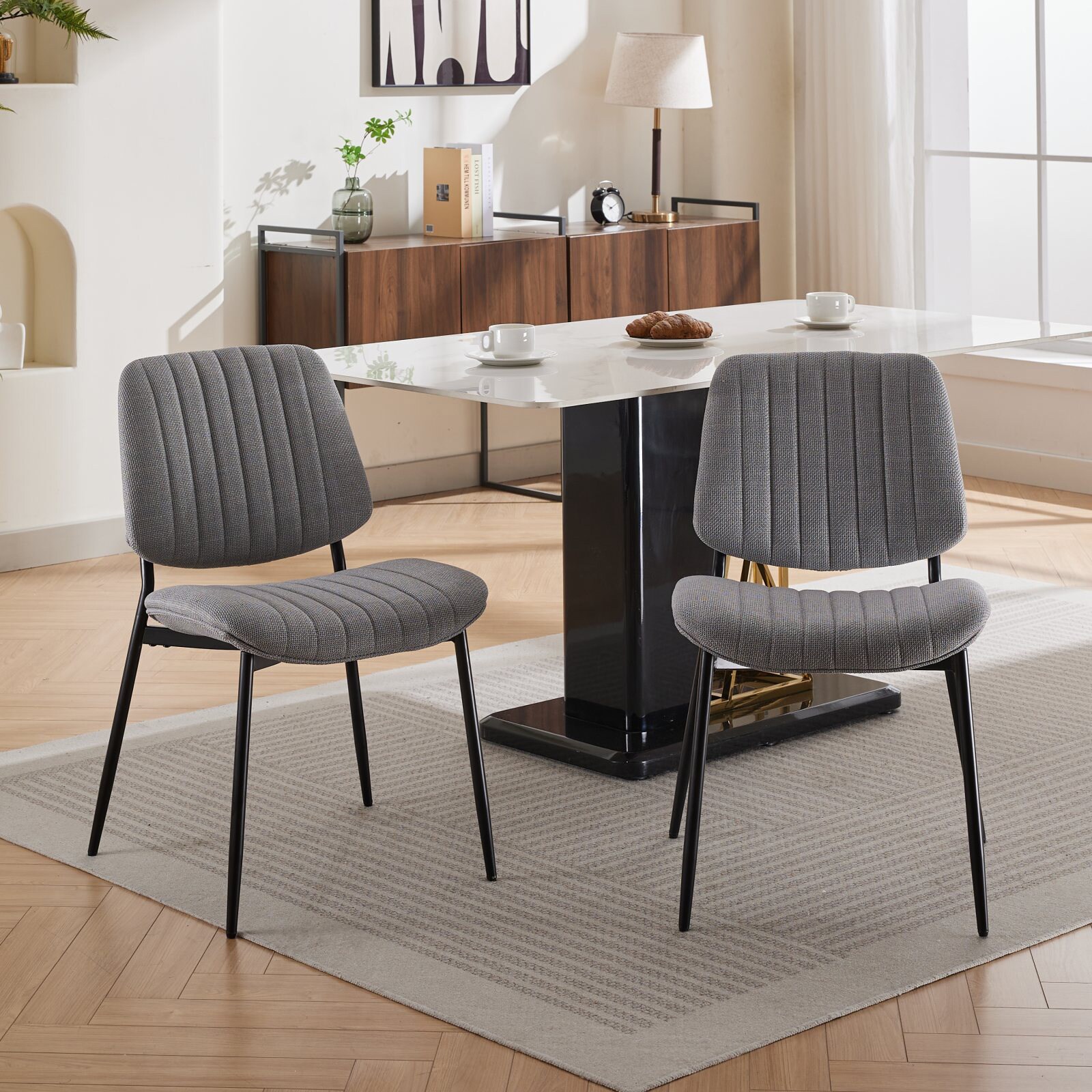 Hrinhom HC-N7017-GRAY LINEN Dining-Chairs - View #3