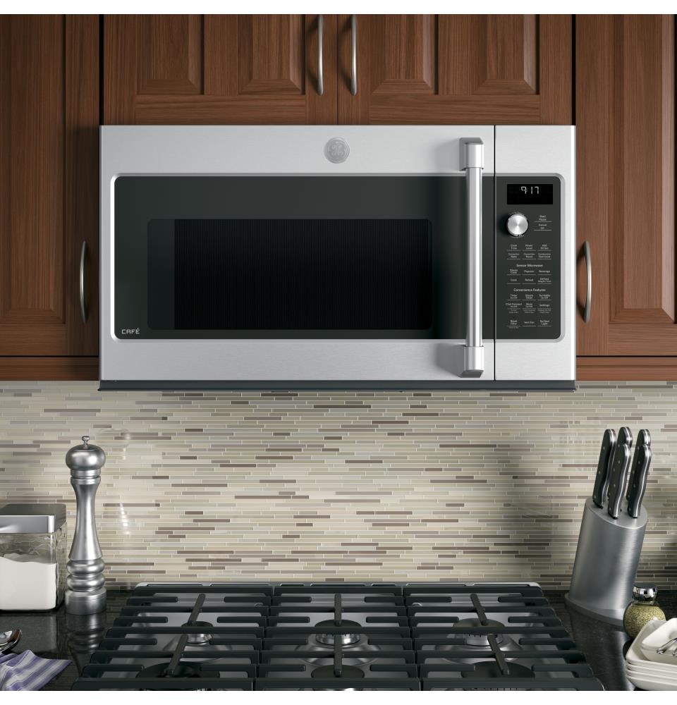 GE Cafe 1.7-cu Ft 950-Watt Over-the-Range Convection Microwave With ...