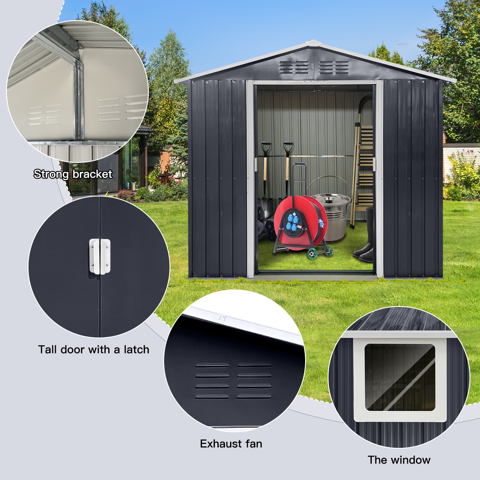 Wooakway FXLS0604-512Z239 Metal-Storage-Buildings-Sheds - View #5