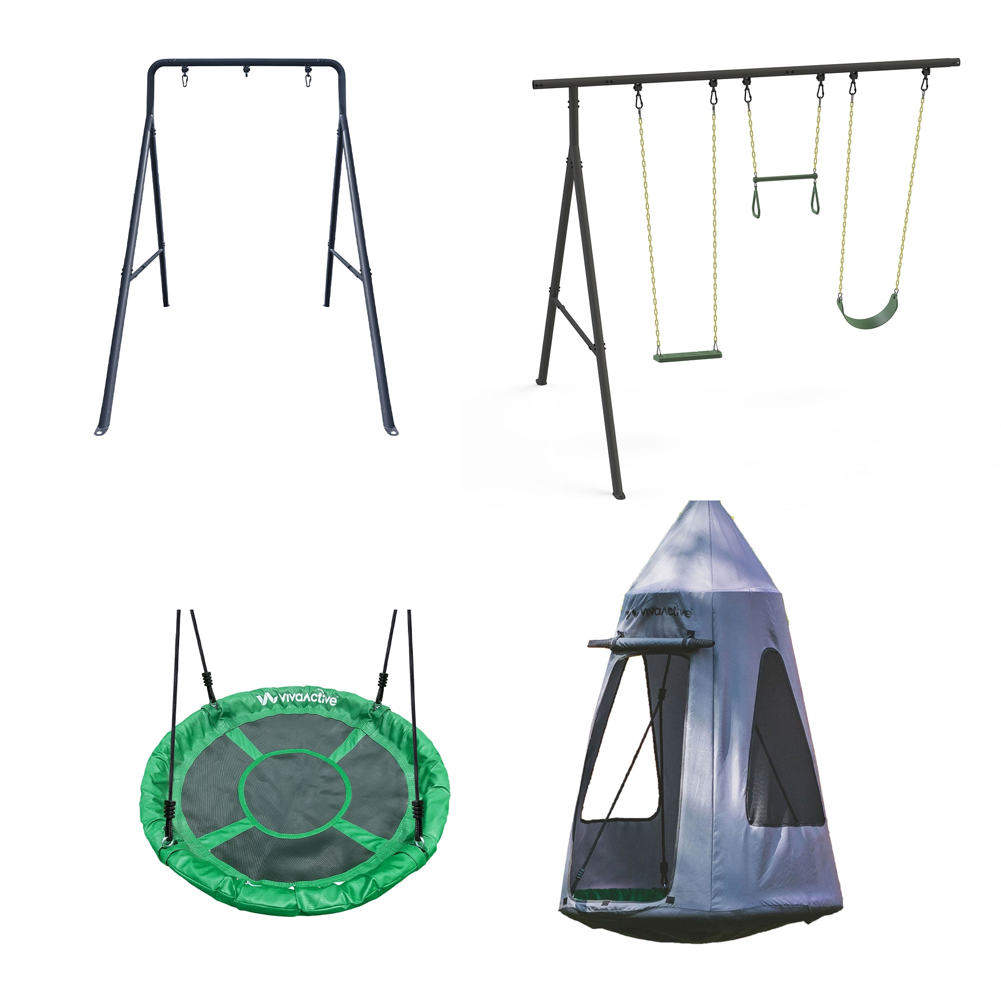 gobaplay 399865 Commercial Metal Swing set with 3 Swings