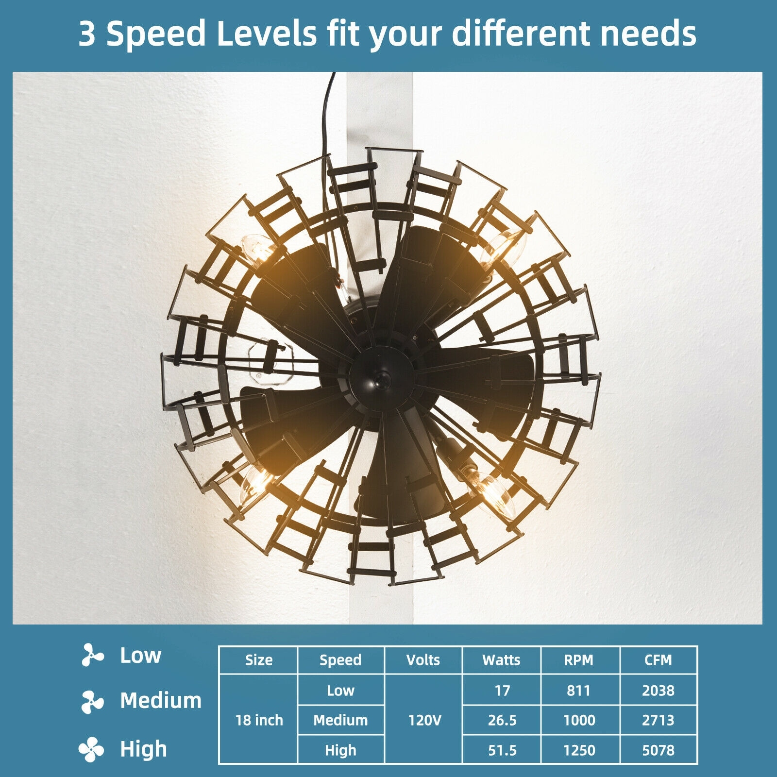 Forclover WYL2-C5266DK Ceiling-Fans - View #8