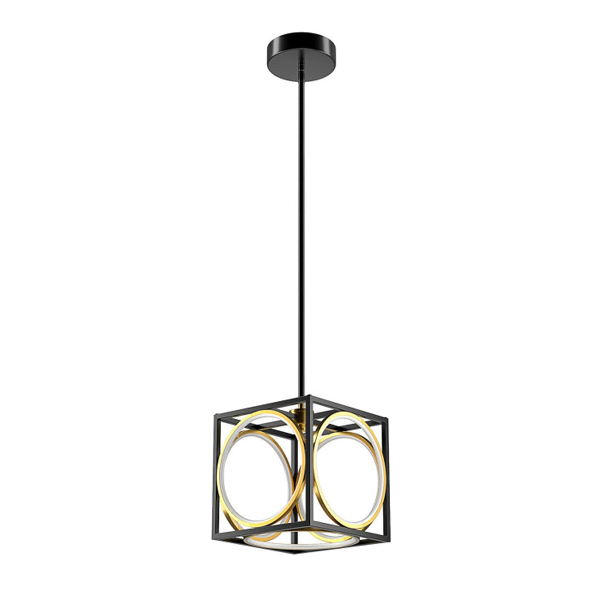 BABOOM BOM-0130ORWMH Cube LED Pendant Light 5 -Light Black Modern/contemporary Square Medium Hanging Pendant light