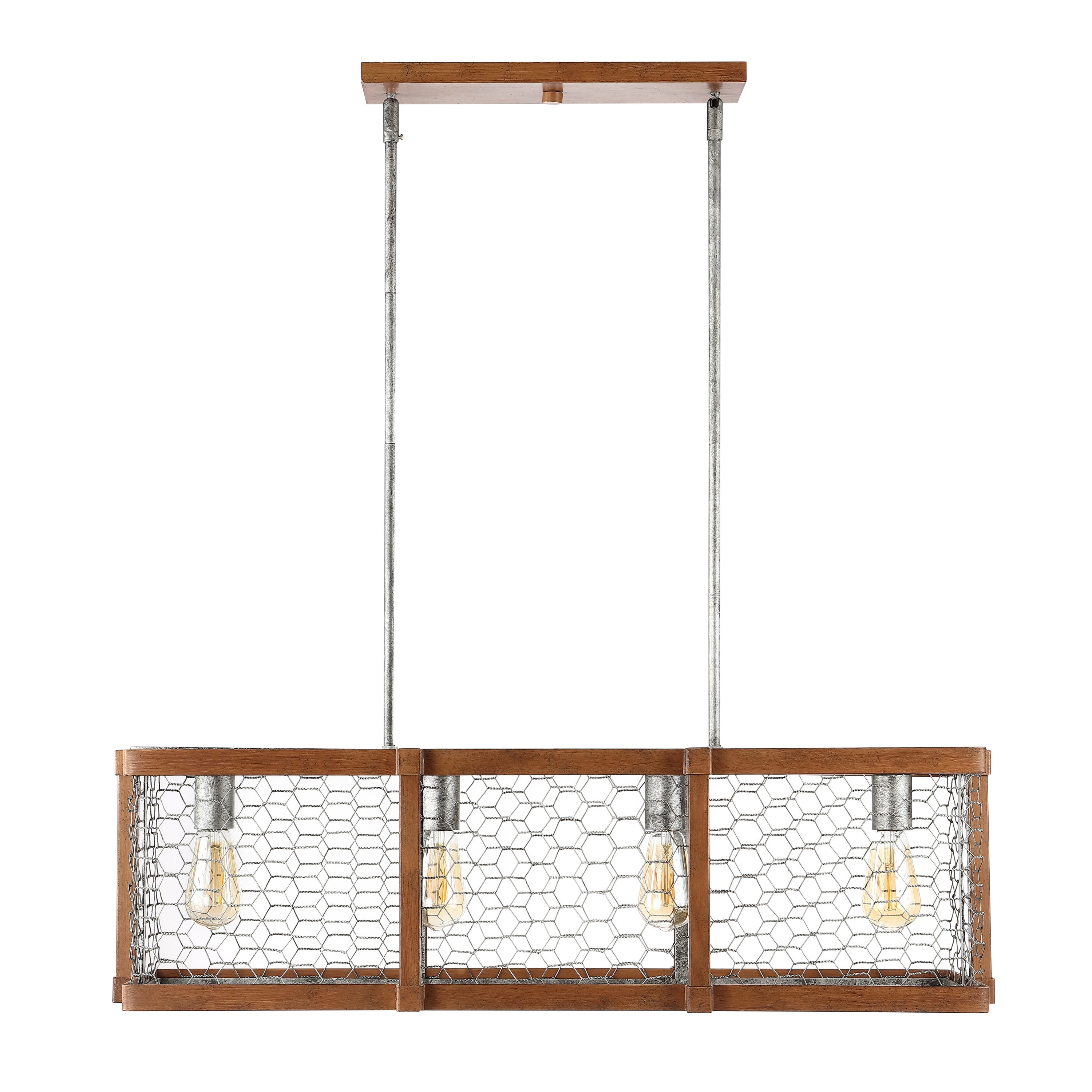 Gaines 34.5" Antique Brown Iron LED Farmhouse Pendant