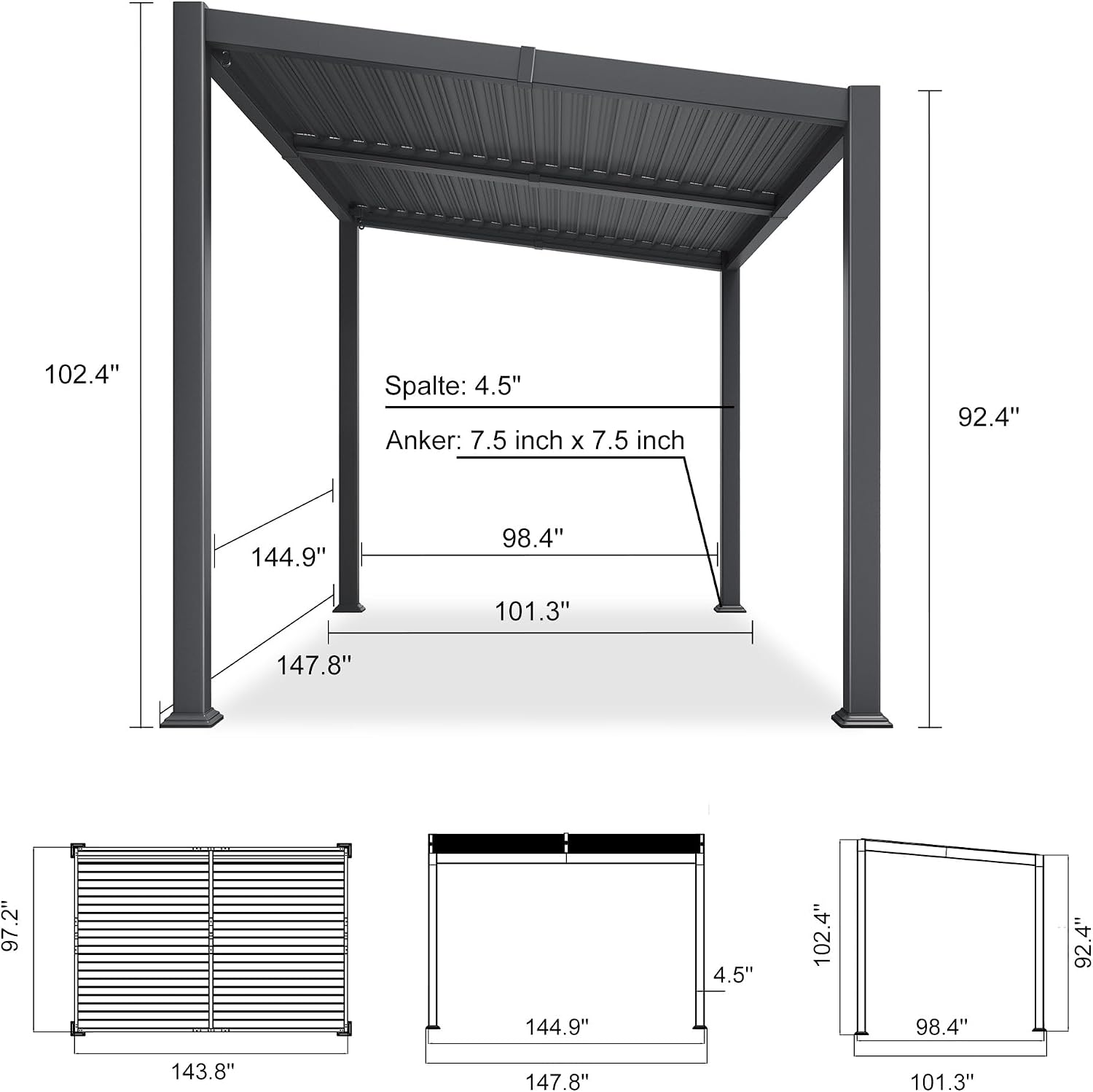 PURPLE LEAF LS05KSPRGXD-GY0812 Pergolas-2 - View #2