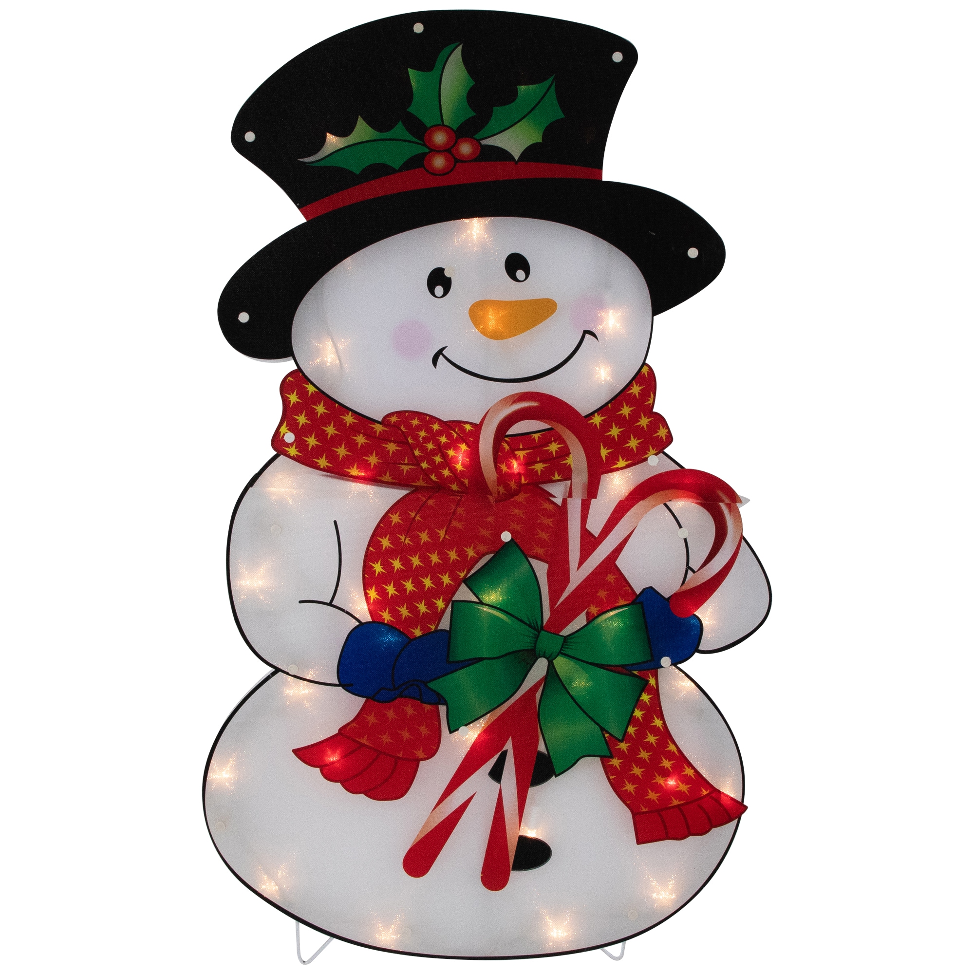 Northlight 34855010 30.5-in Freestanding Snowman Free standing decoration with Clear Incandescent Lights